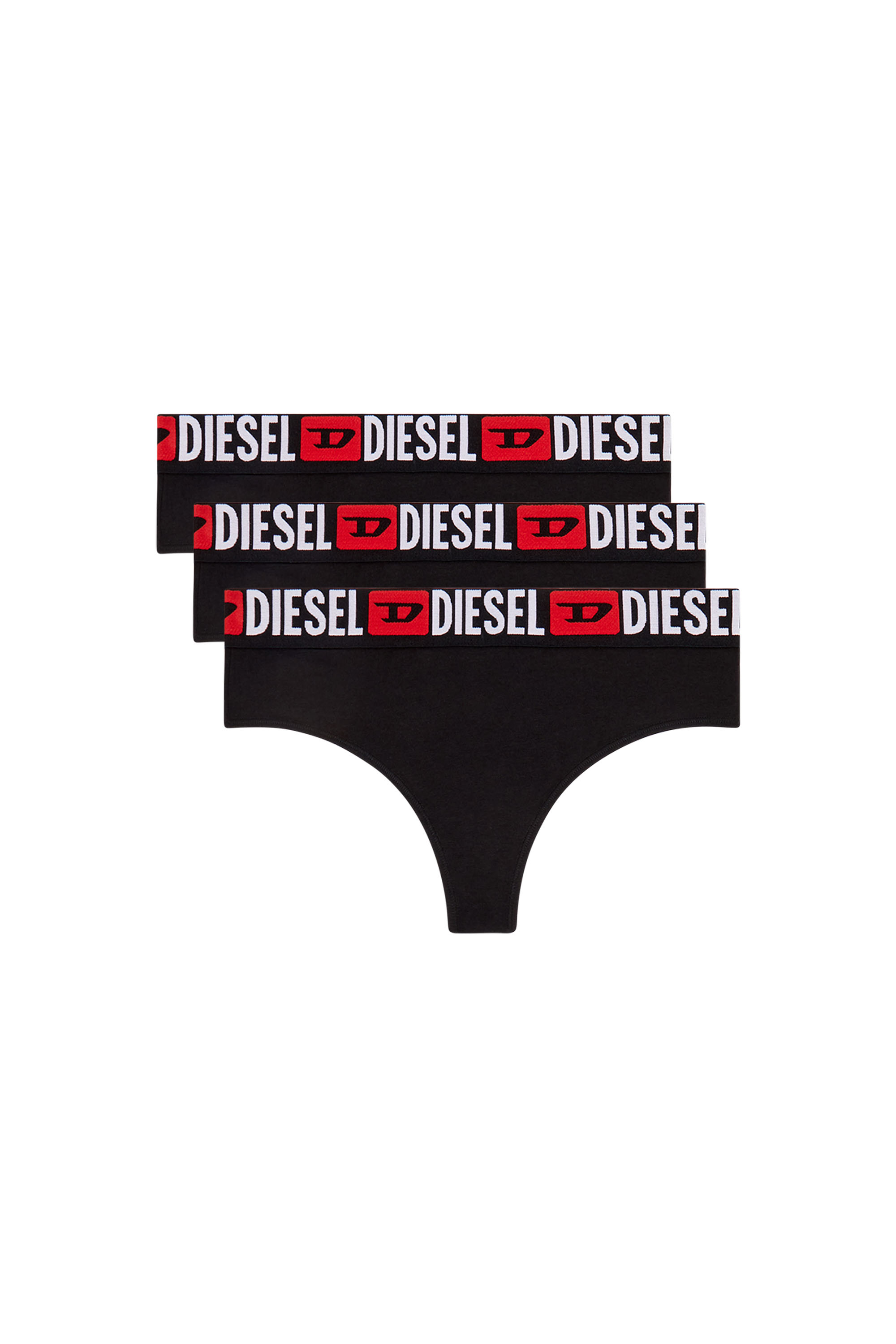 Diesel - UFST-STARS-THREEPACK, Set da tre perizoma con logo in vita Donna in Nero - 2