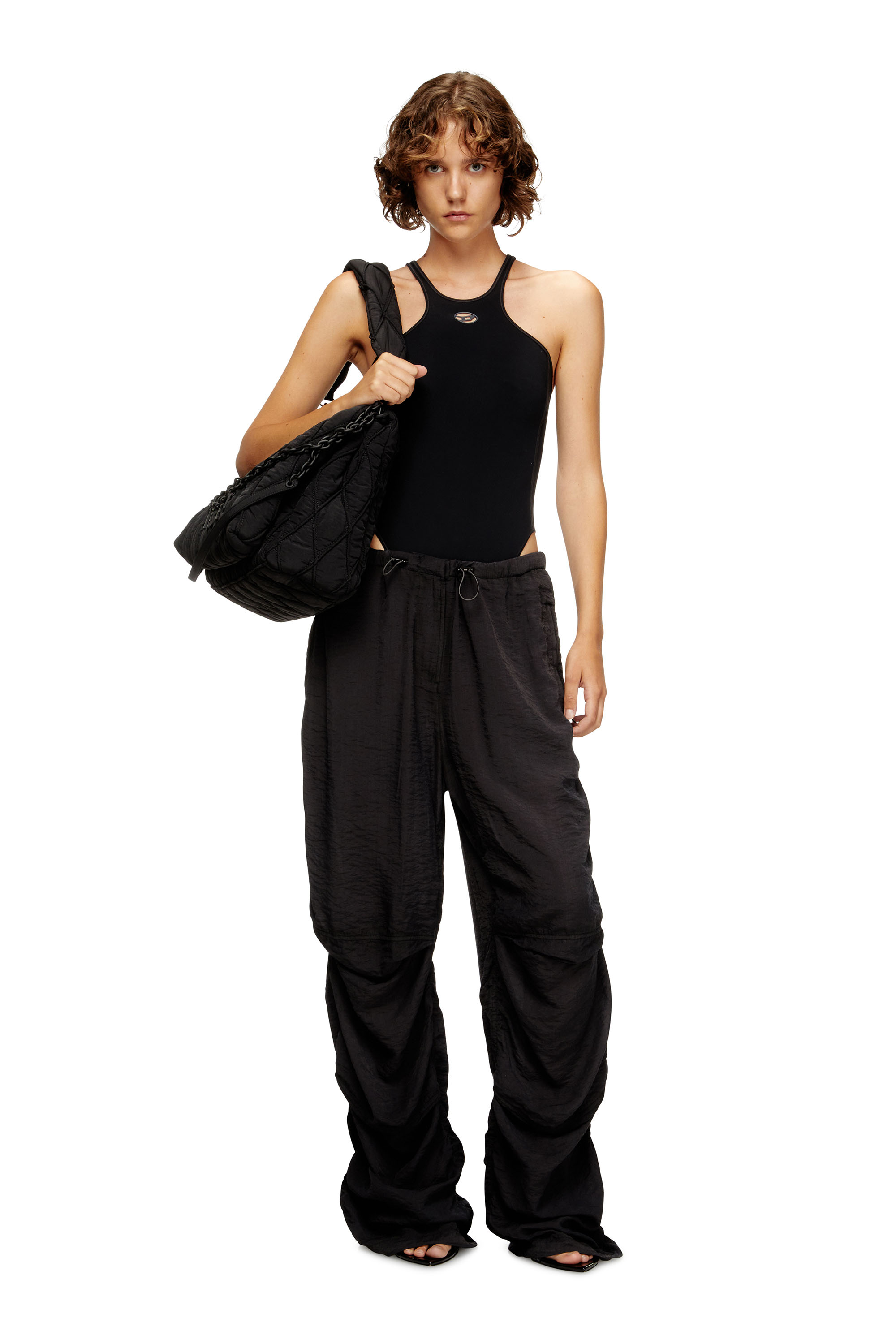 Diesel - CHRISTIE-UTLT, Body stretch con Oval D Donna in Nero - 6