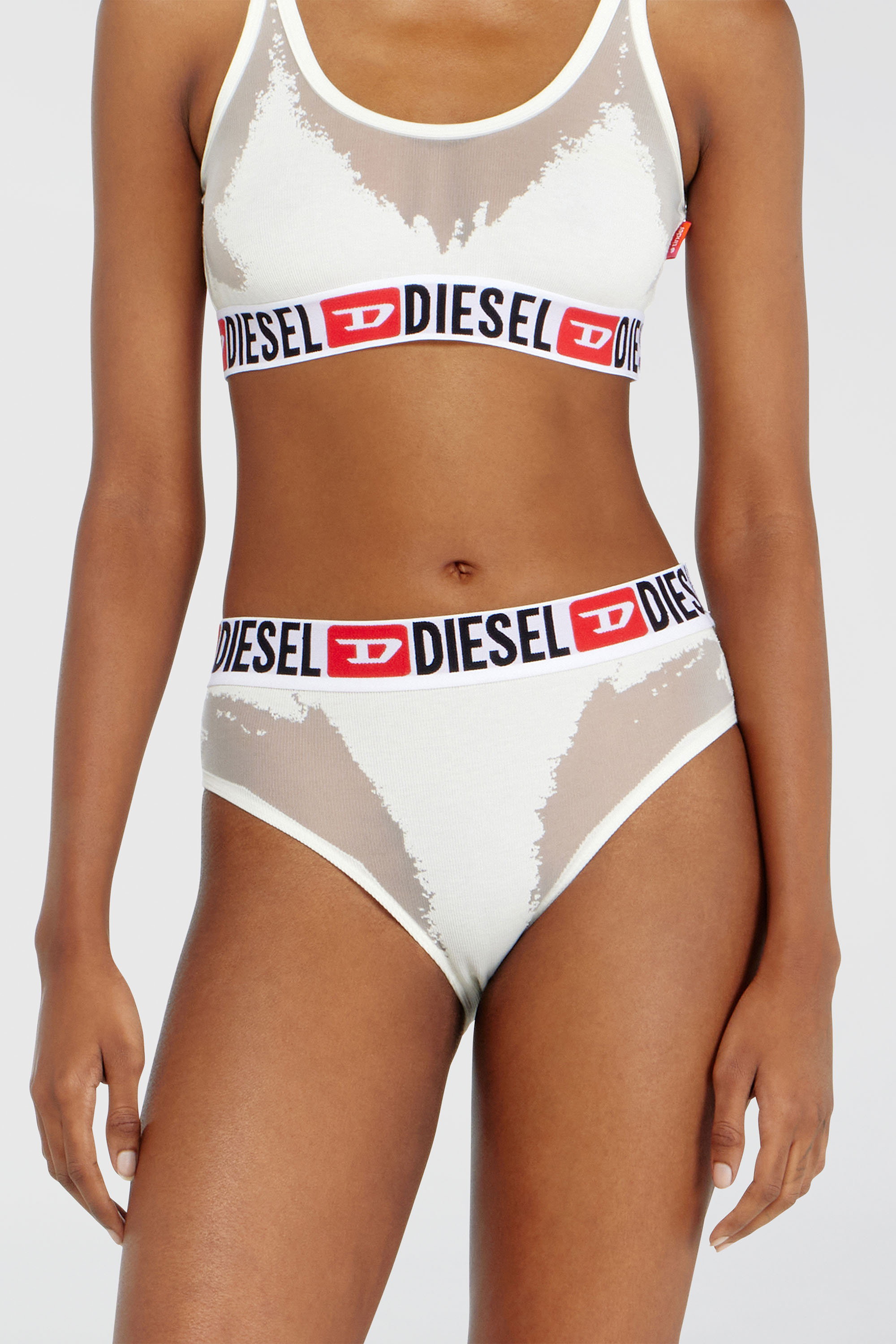 Diesel - PR-SAM-D-CORE, Slip con effetto devor&eacute; trasparente Donna in Bianco - 1