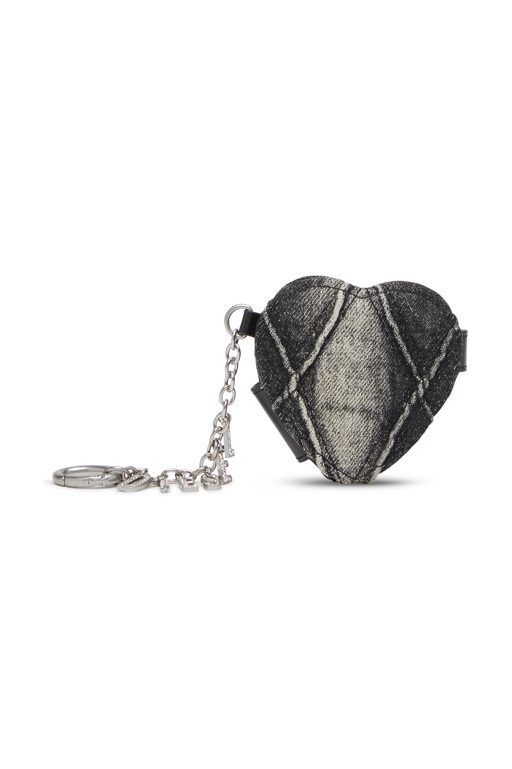 Diesel - CHARM-D MIRROR, Charm specchio in denim a rombi Donna in Nero - 1