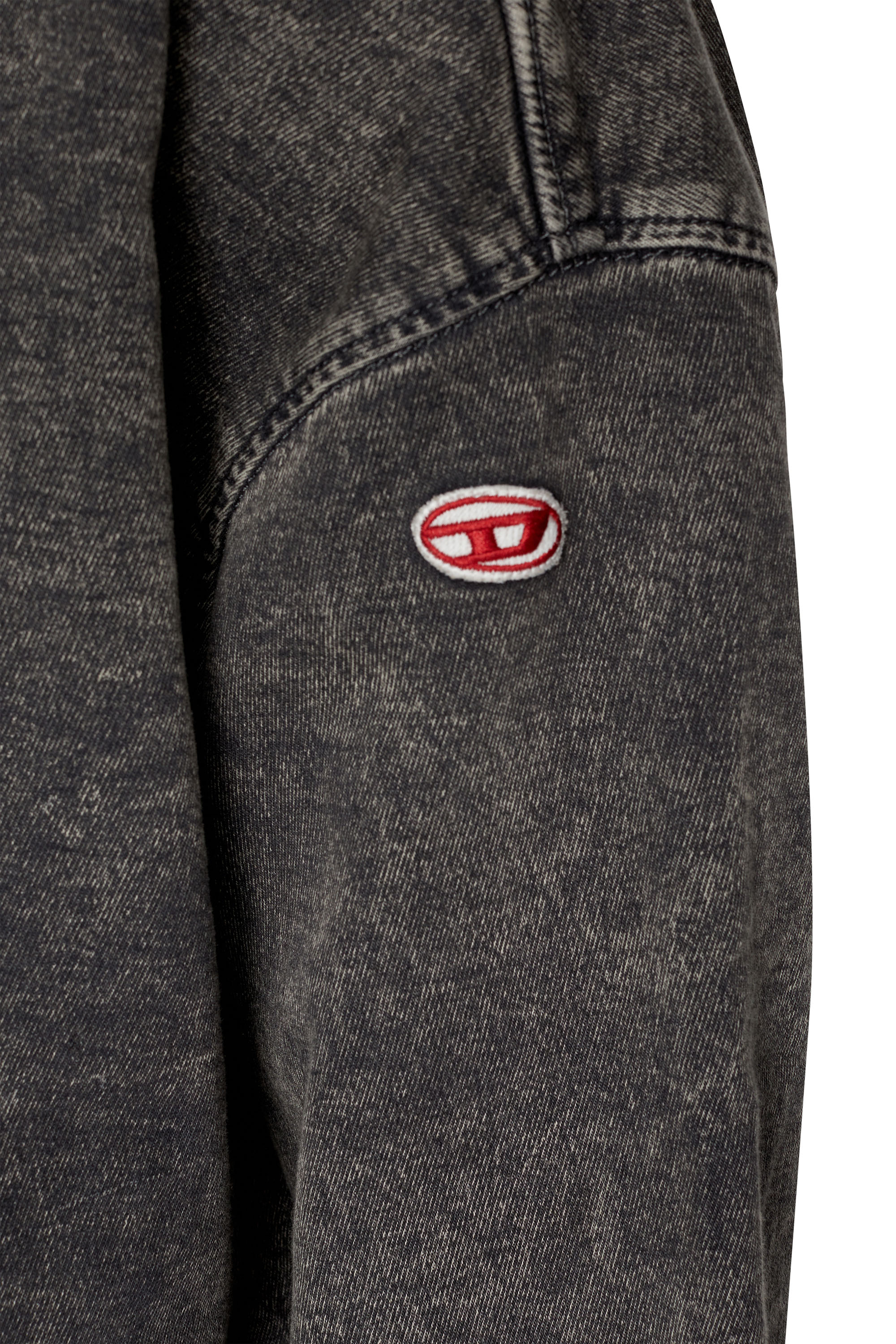 Diesel - D-KRIB TRACK DENIM SWEATSHIRT, Nero/Grigio scuro - Image 5