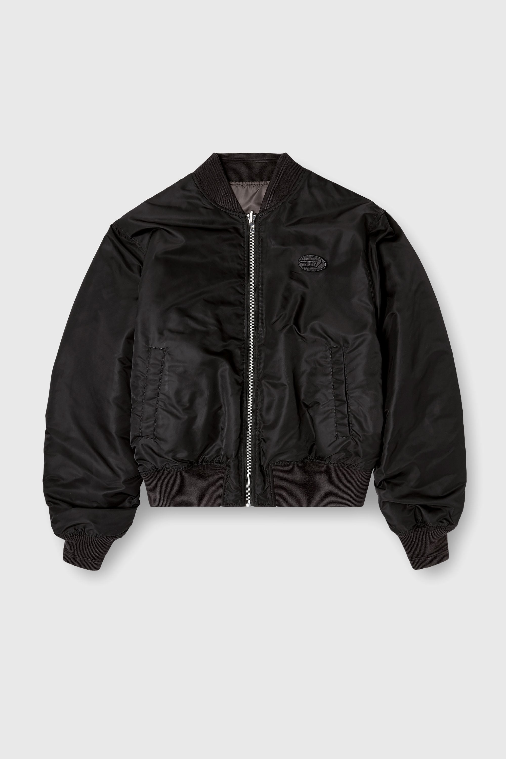 Diesel - W-TYPE-D1, Man's Padded bomber jacket with Oval D embroidery in Black - 2