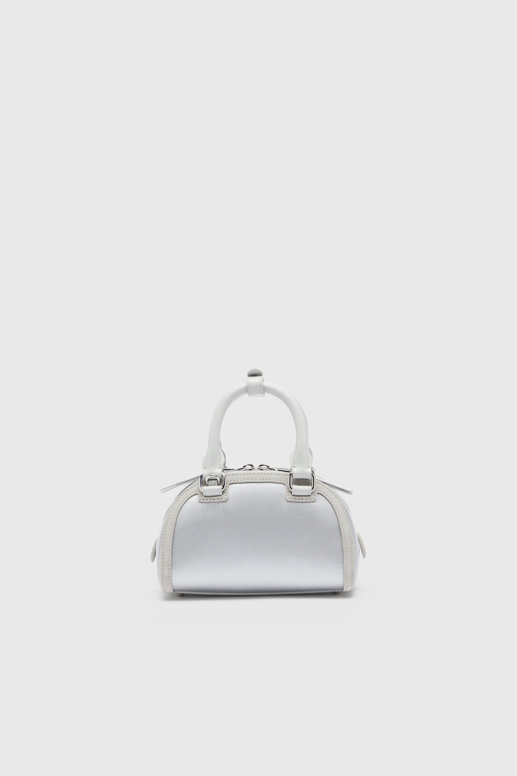 Diesel - 1DR DOME CROSSBODY, 1DR Dome - Borsa bowling piccola in raso e scamosciato Donna in Argento - 2