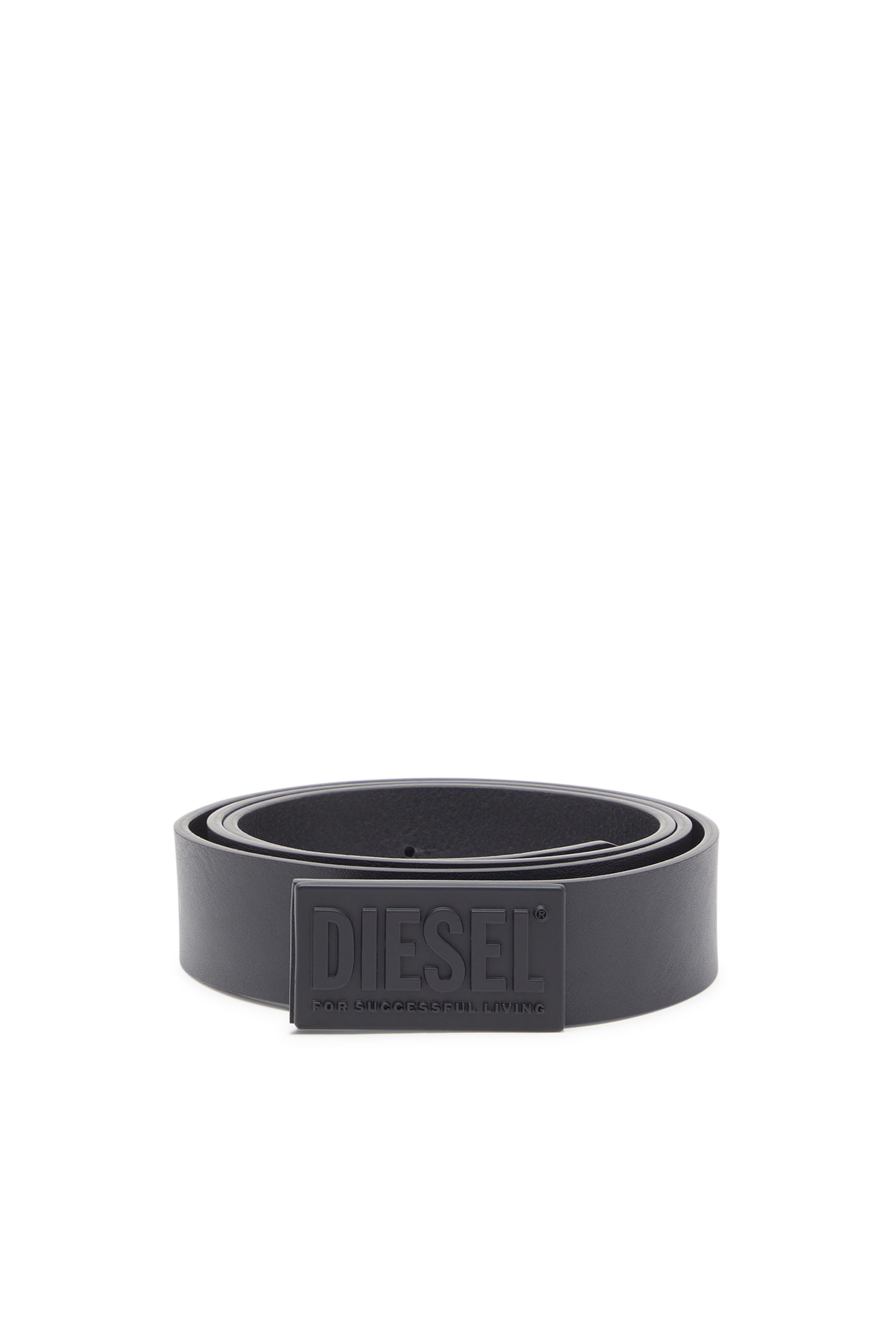 Diesel - B-BISCOTTO METAL, Cintura 3.4 cm in pelle con fibbia Successful Living Uomo in Nero - 1