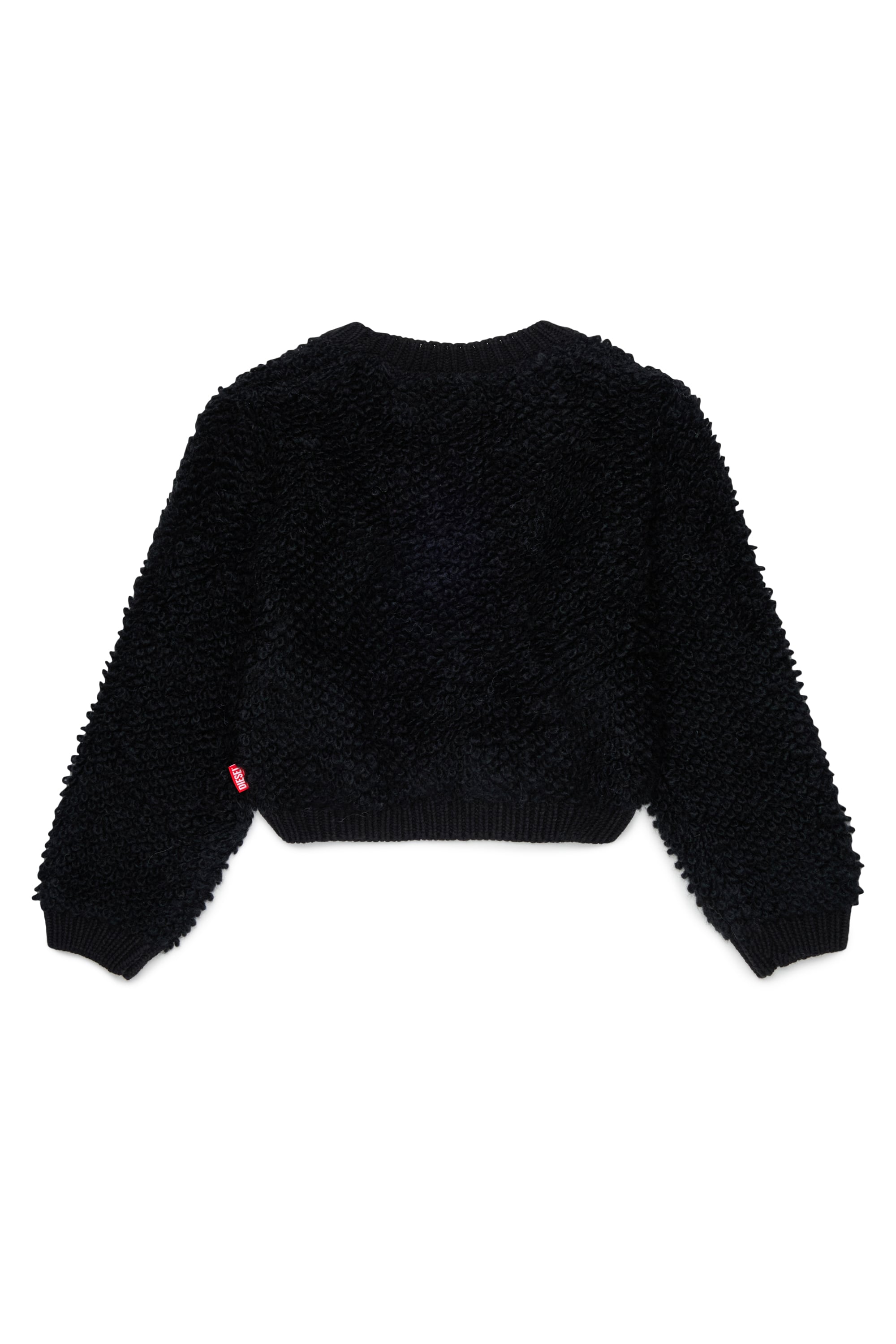 Diesel - KRIM, Cardigan zip in boucl&eacute; knit lavorato Donna in Nero - 2