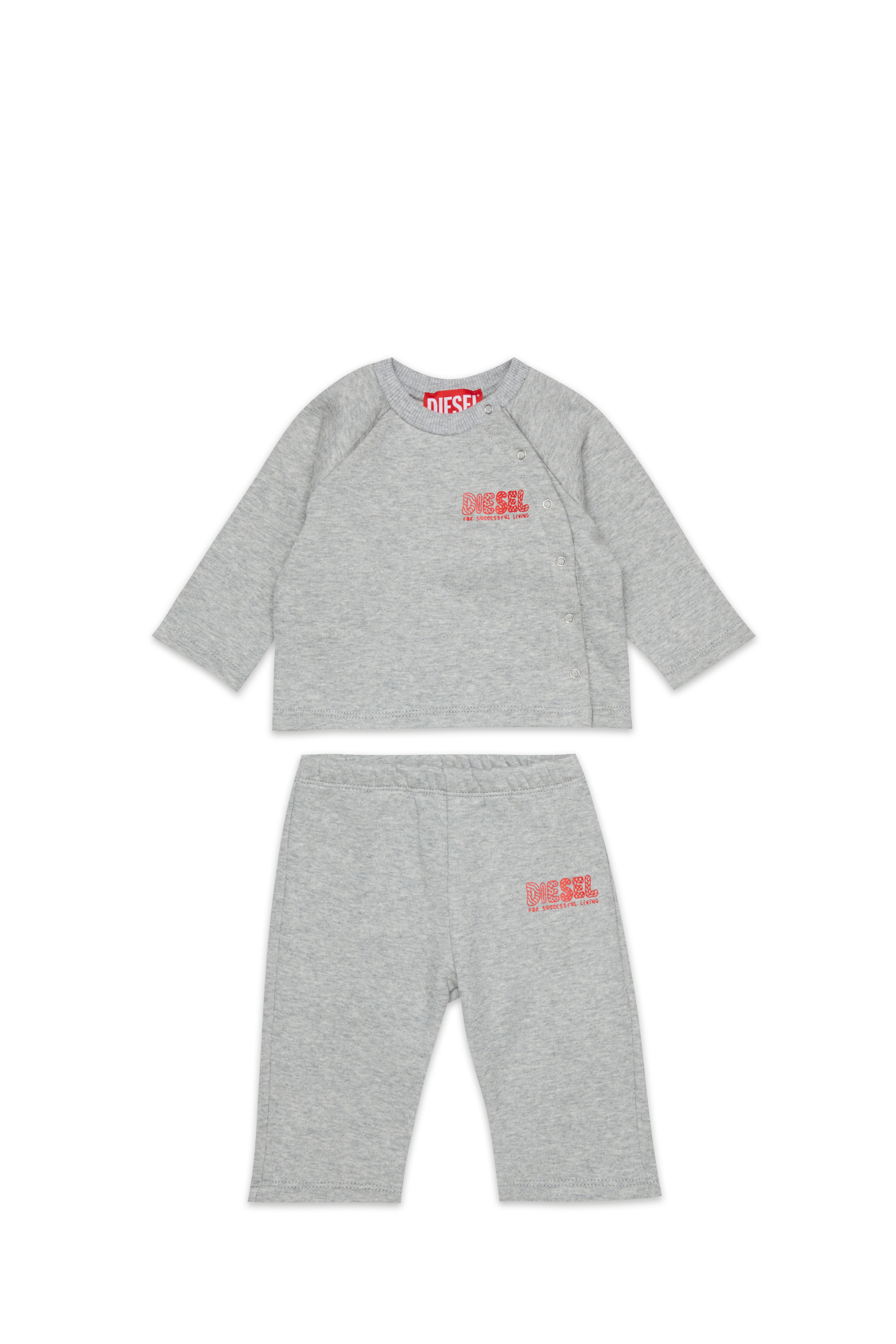Diesel - SLUPY-SET-NB, Set neonato con stampa logo Unisex in Grigio - 1