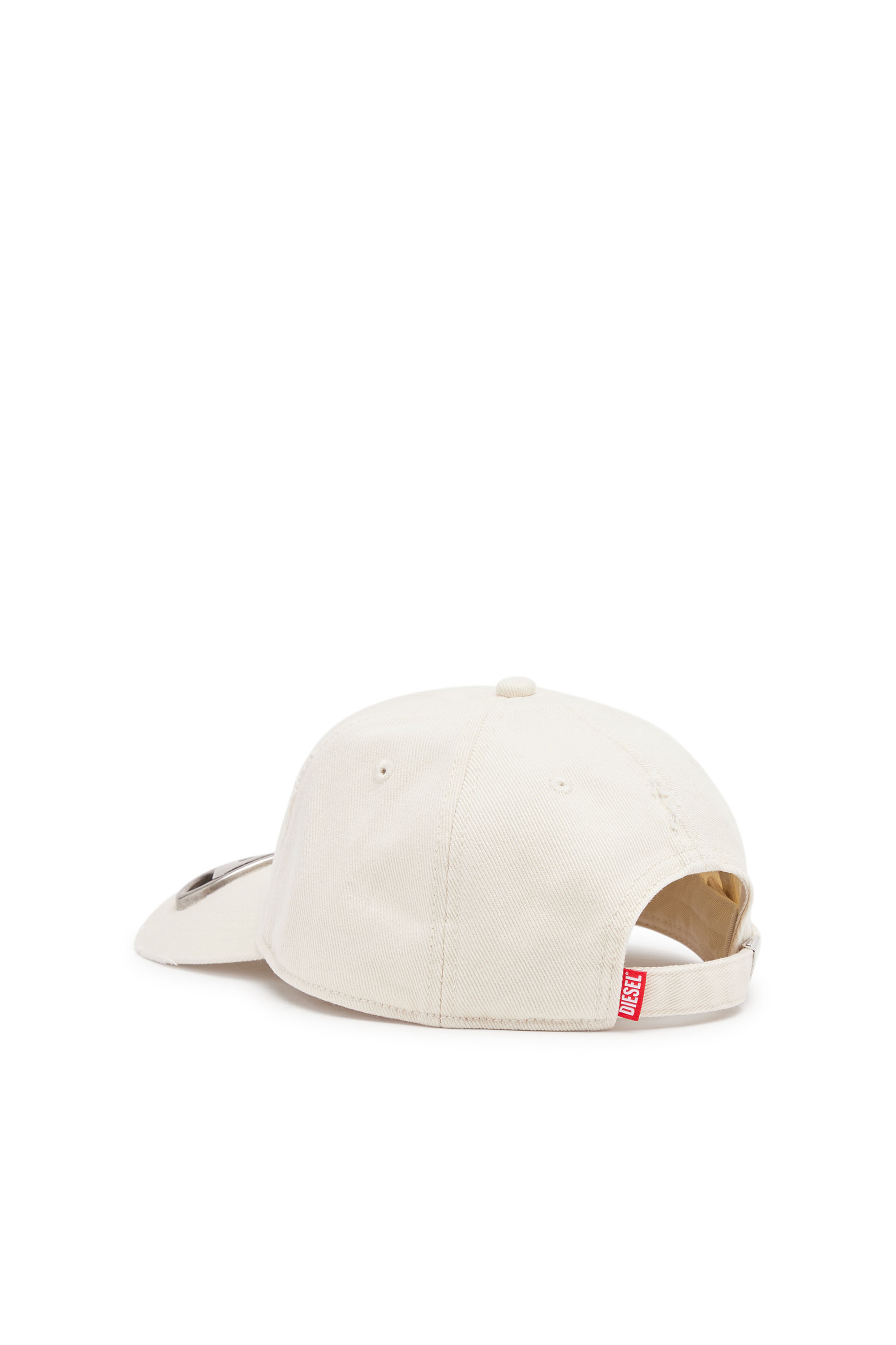 Diesel - C-BEAST-A1, Cappello da baseball con logo Oval D in metallo Uomo in Bianco - 2