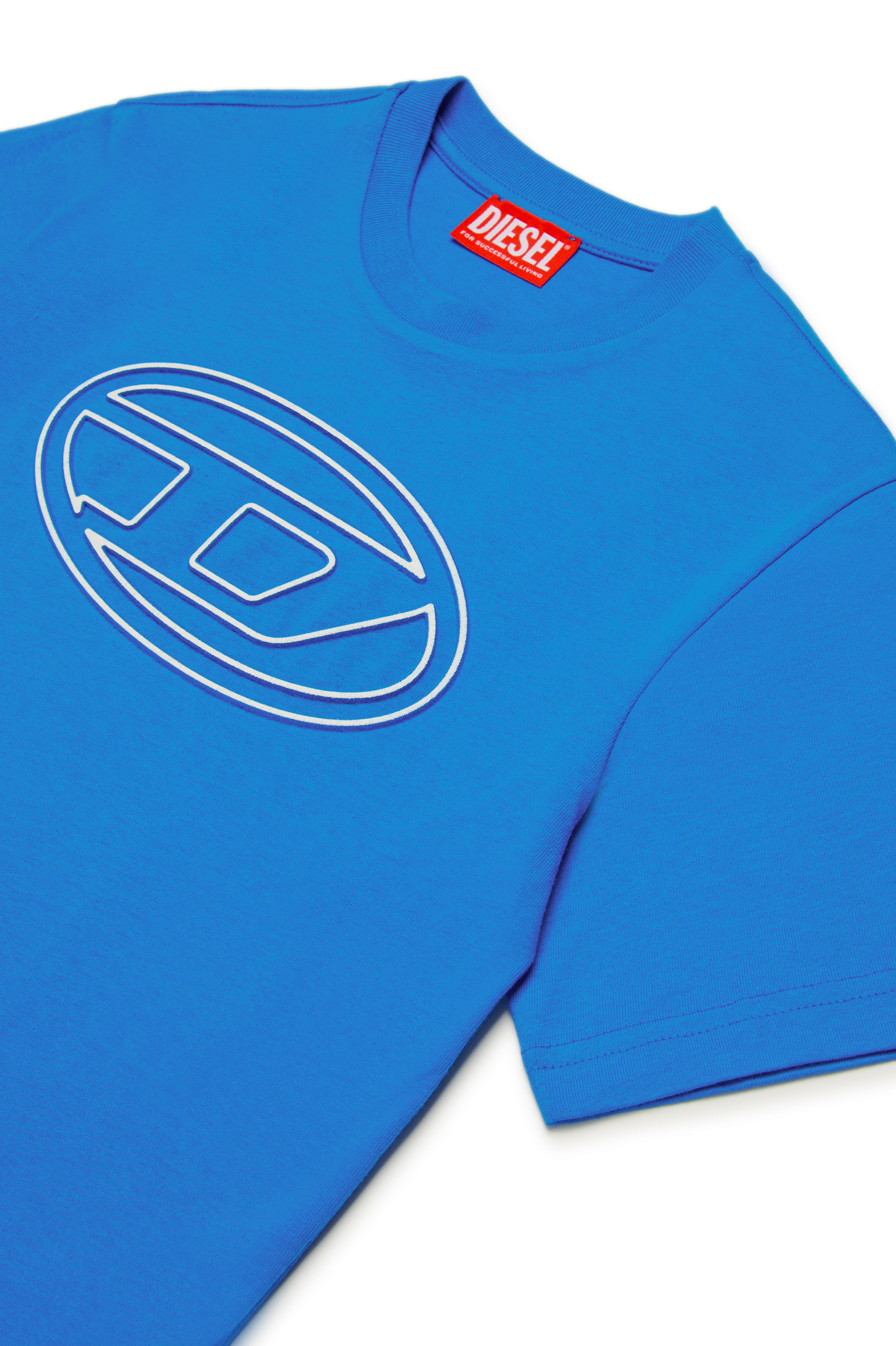 Diesel - TJUSTBIGOVAL OVER, Man T-shirt with Oval D outline logo in Blue - Image 3