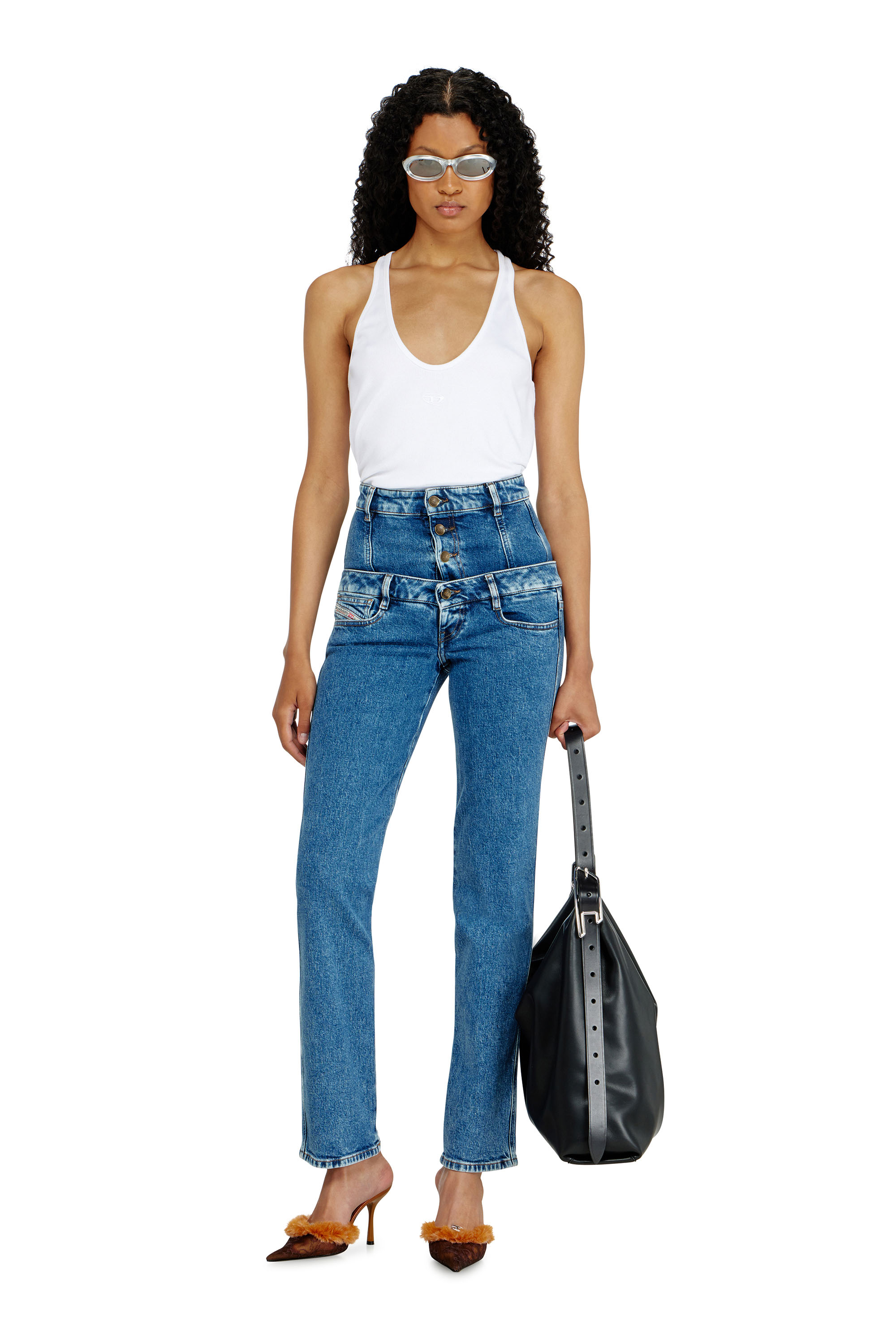 Diesel - Slim Jeans D-Fynora 007EU Donna, Blu medio - Image 1