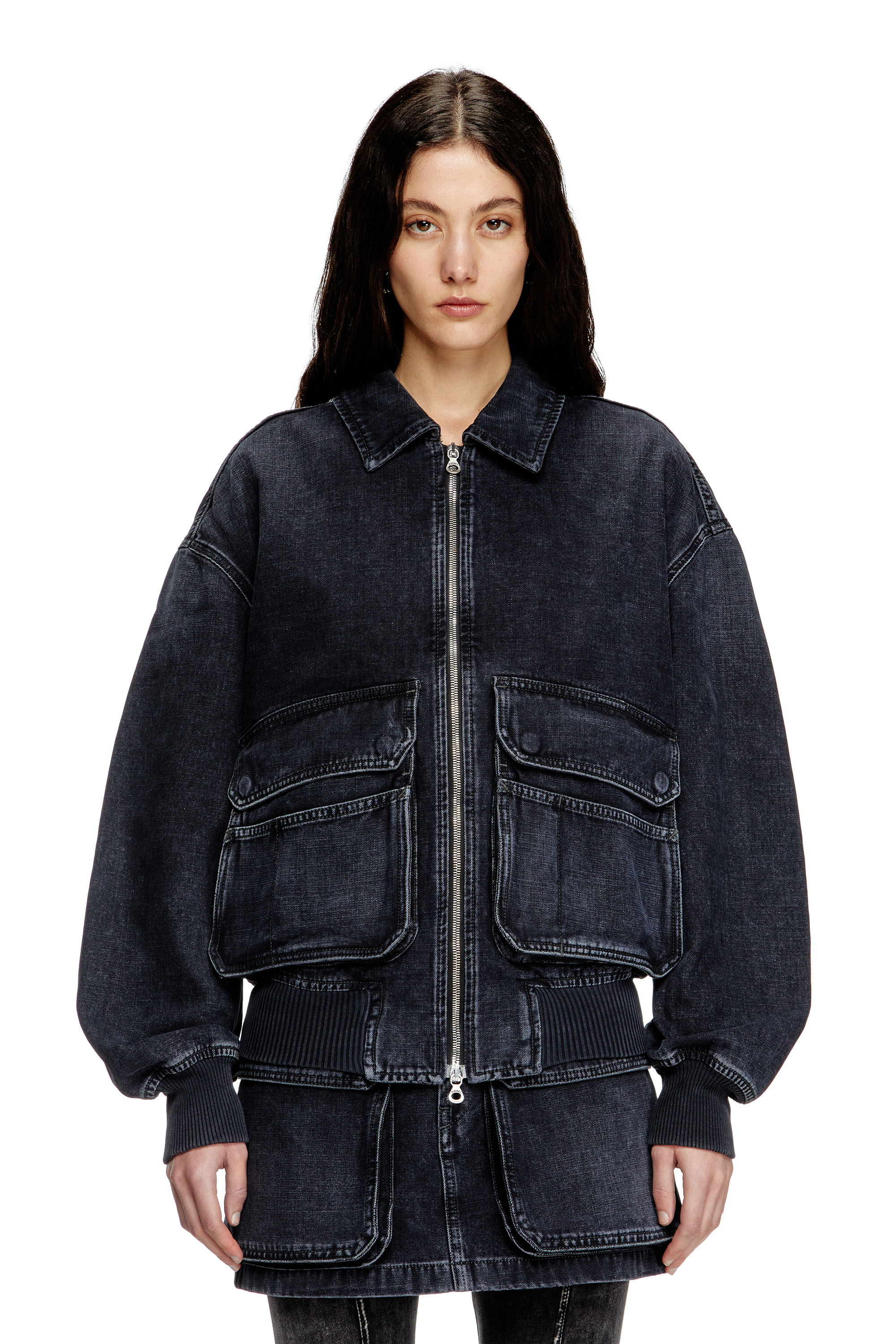 Diesel - D-KURZ, Giacca in denim batavia Unisex in Nero - 6