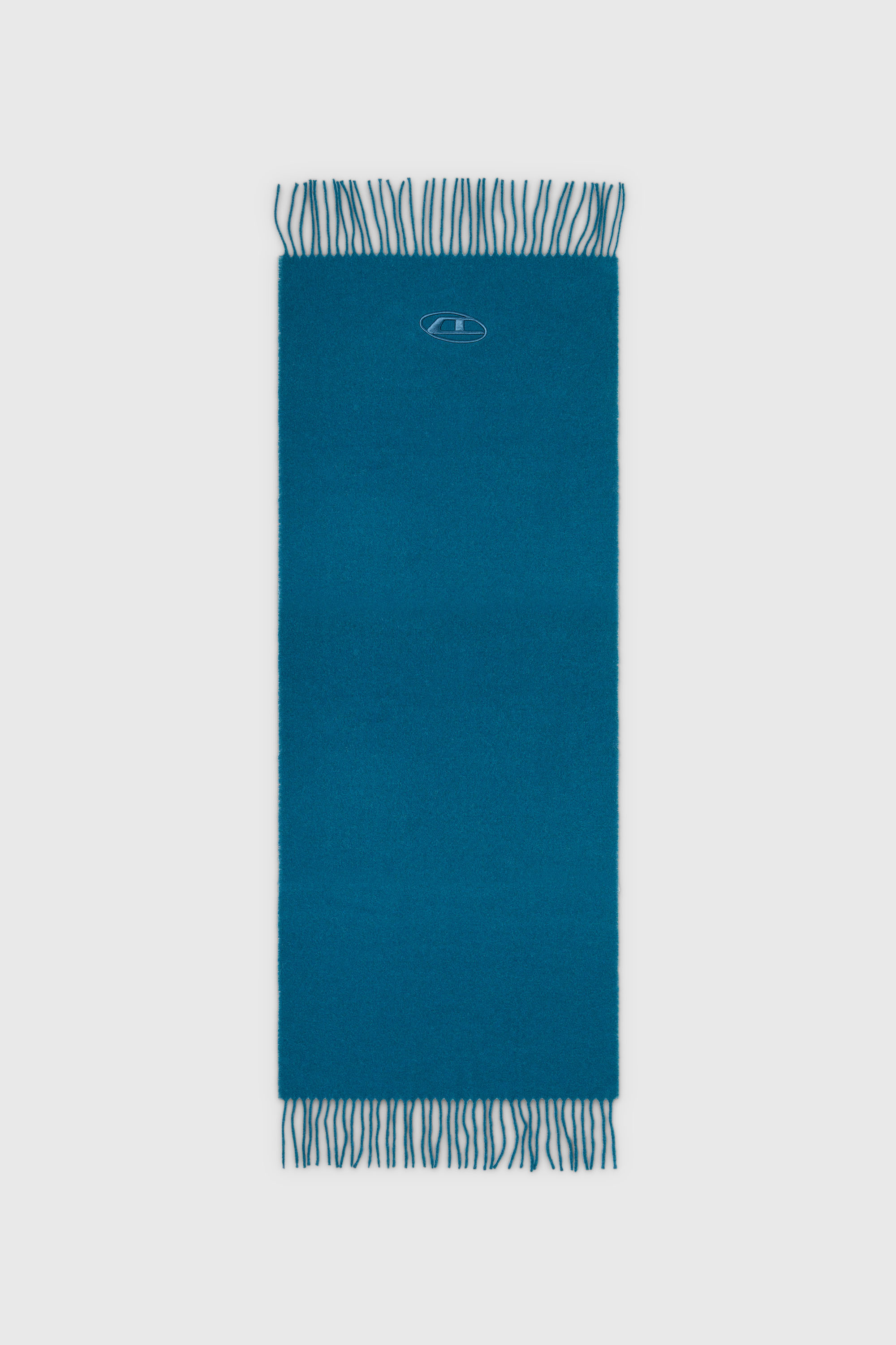 Diesel - S-IMON-D-LONG, Unisex's Wool-blend scarf with fringed edges in Blue - 2