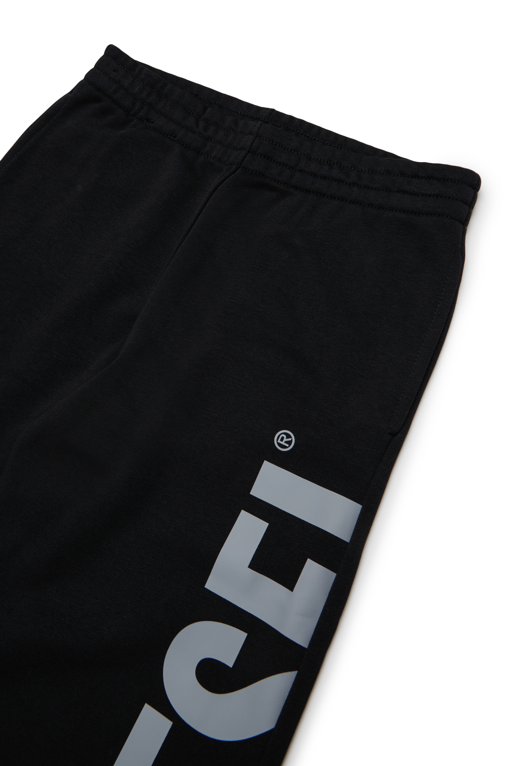 Diesel - PRES, Pantaloni da tuta con stampa logo cut-off Uomo in Nero - 3