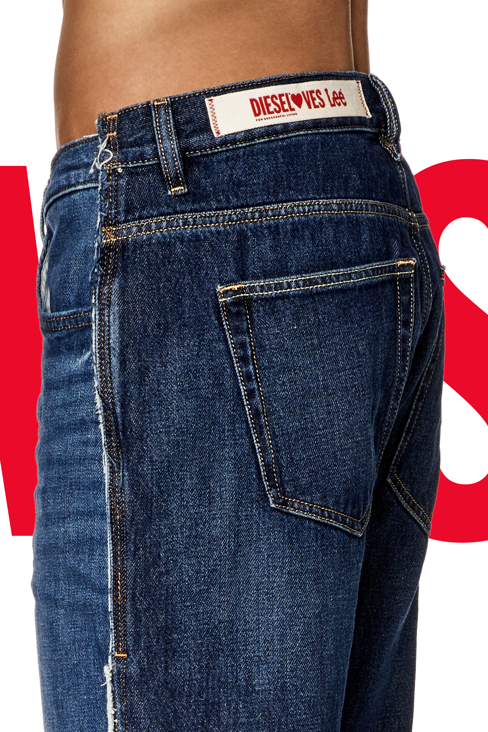 Diesel - Straight Jeans Dieseloves 04 09K47, Blu medio - Image 5