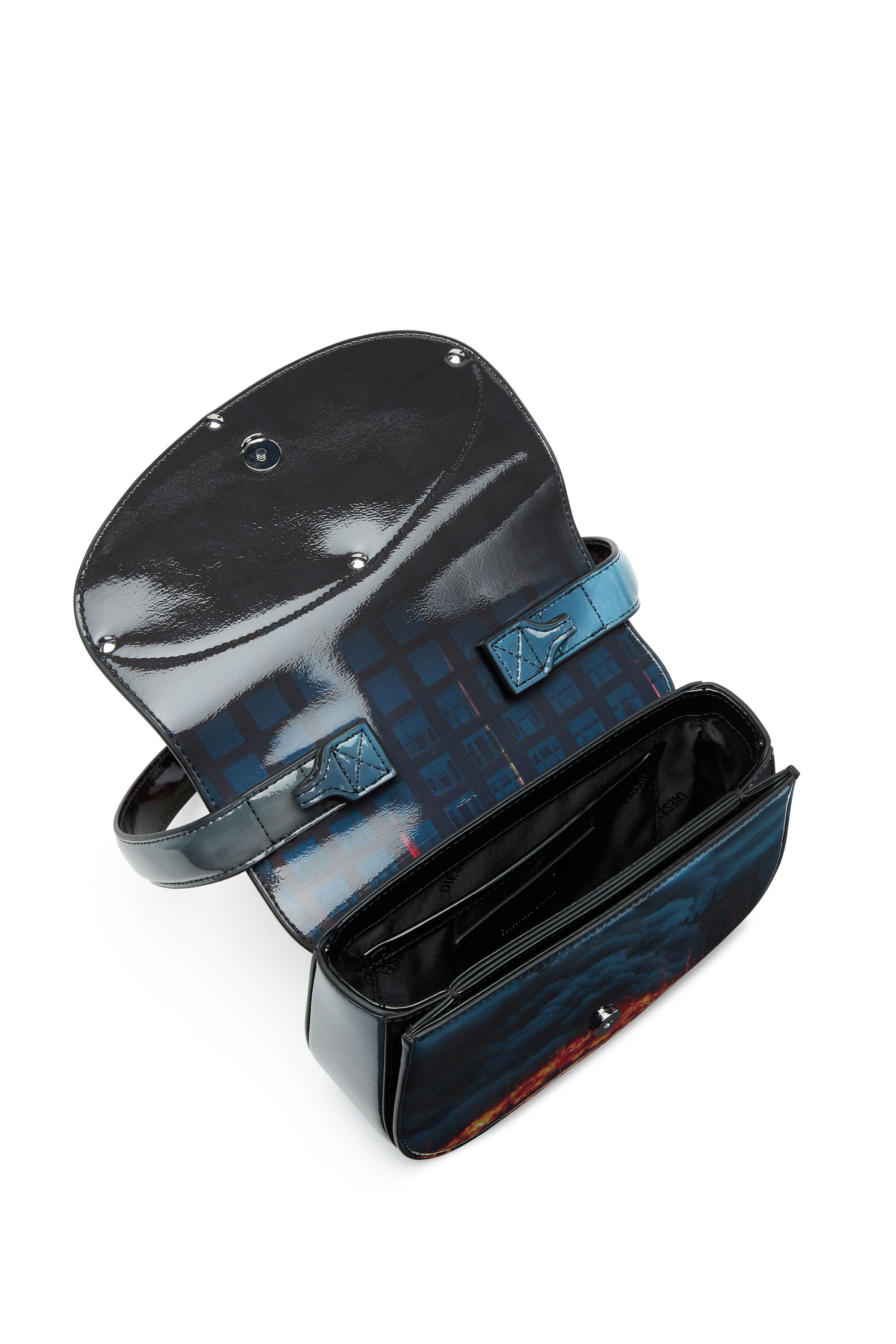 Diesel - 1DR, 1DR-Iconica borsa a spalla con stampa fuoco Donna in Multicolor - 3