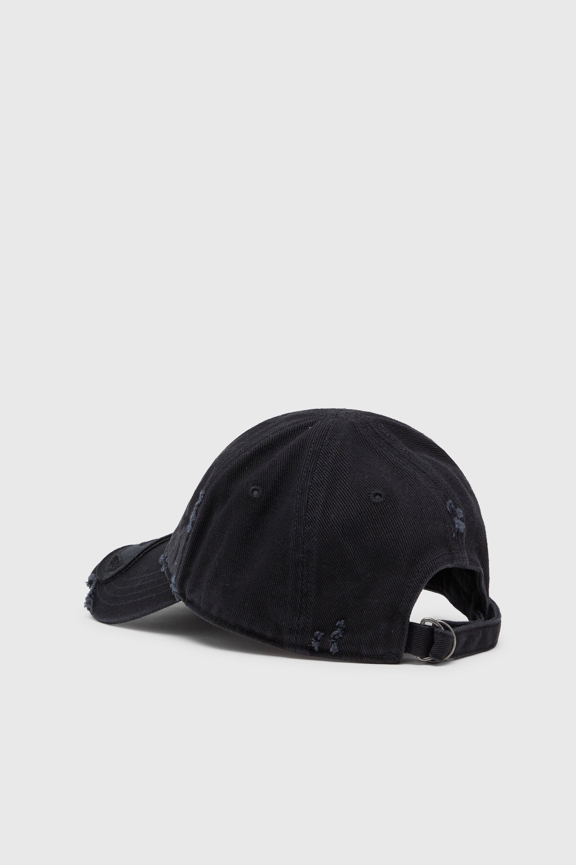 Diesel - C-BIGDOV, Cappellino in twill di cotone con dettagli distressed Uomo in Nero - 2