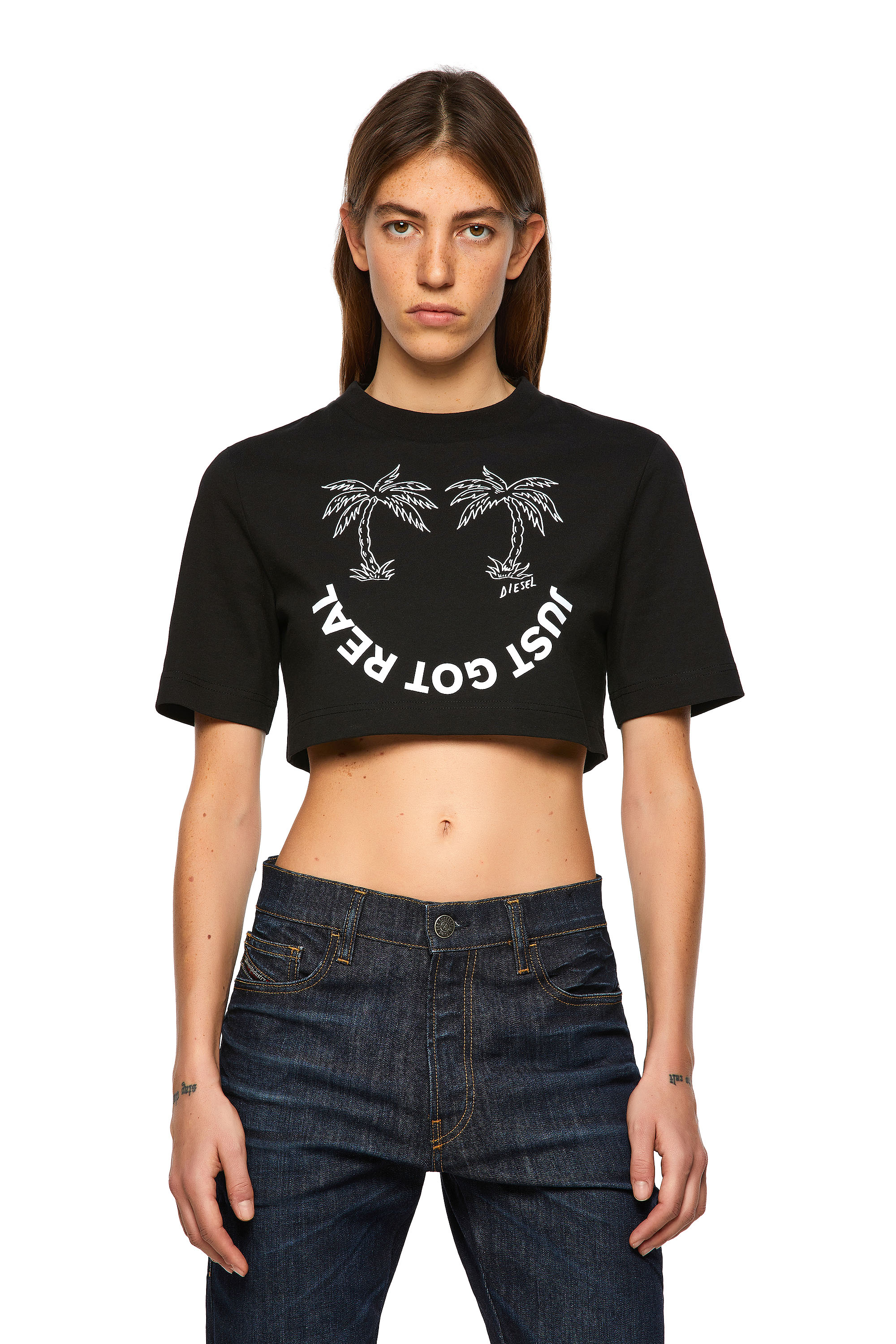 T-RECROP-B2, Nero - T-Shirts