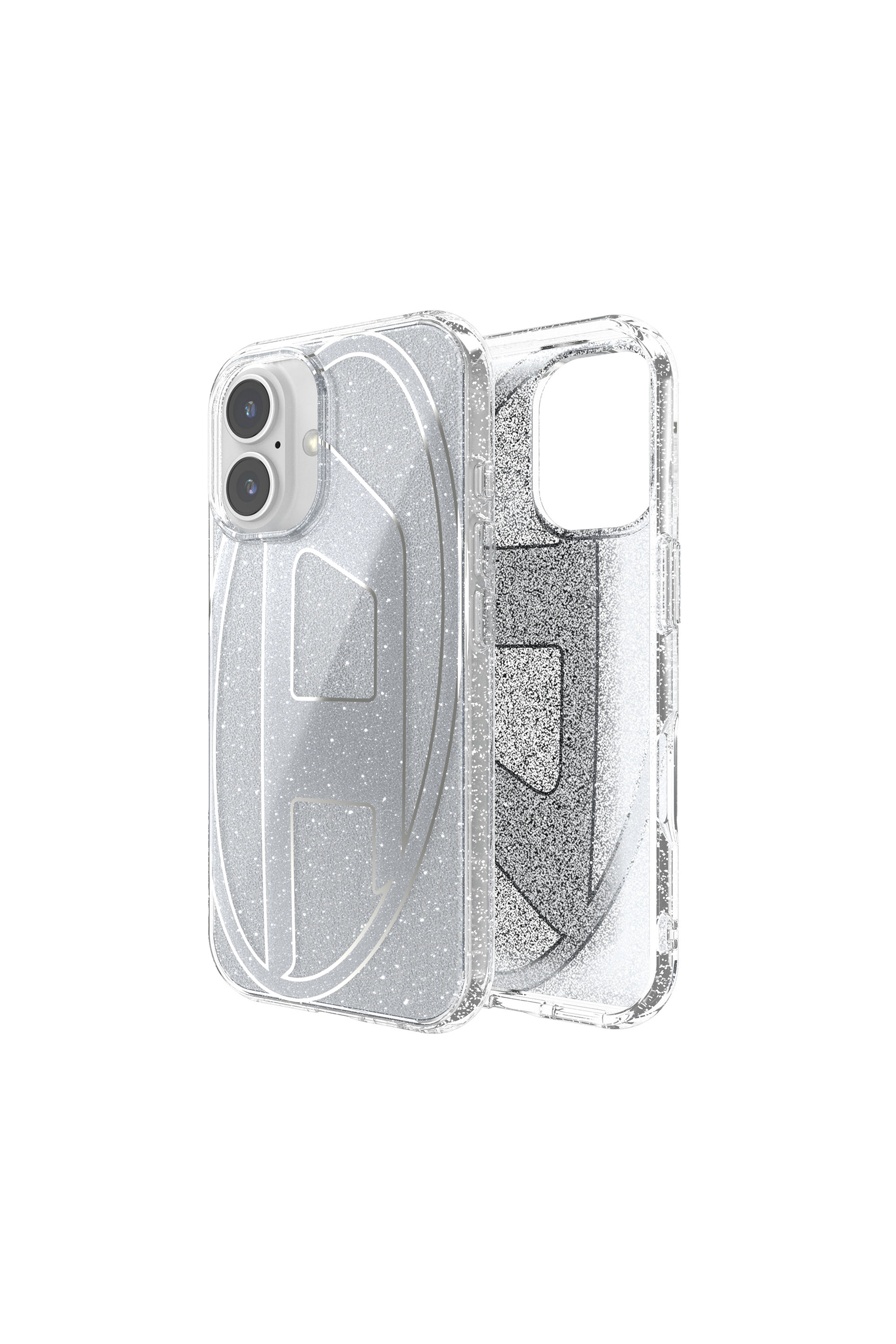 Diesel - 60151 AOP CASE, Cover glitterata per iP 16 Unisex in Argento - 1
