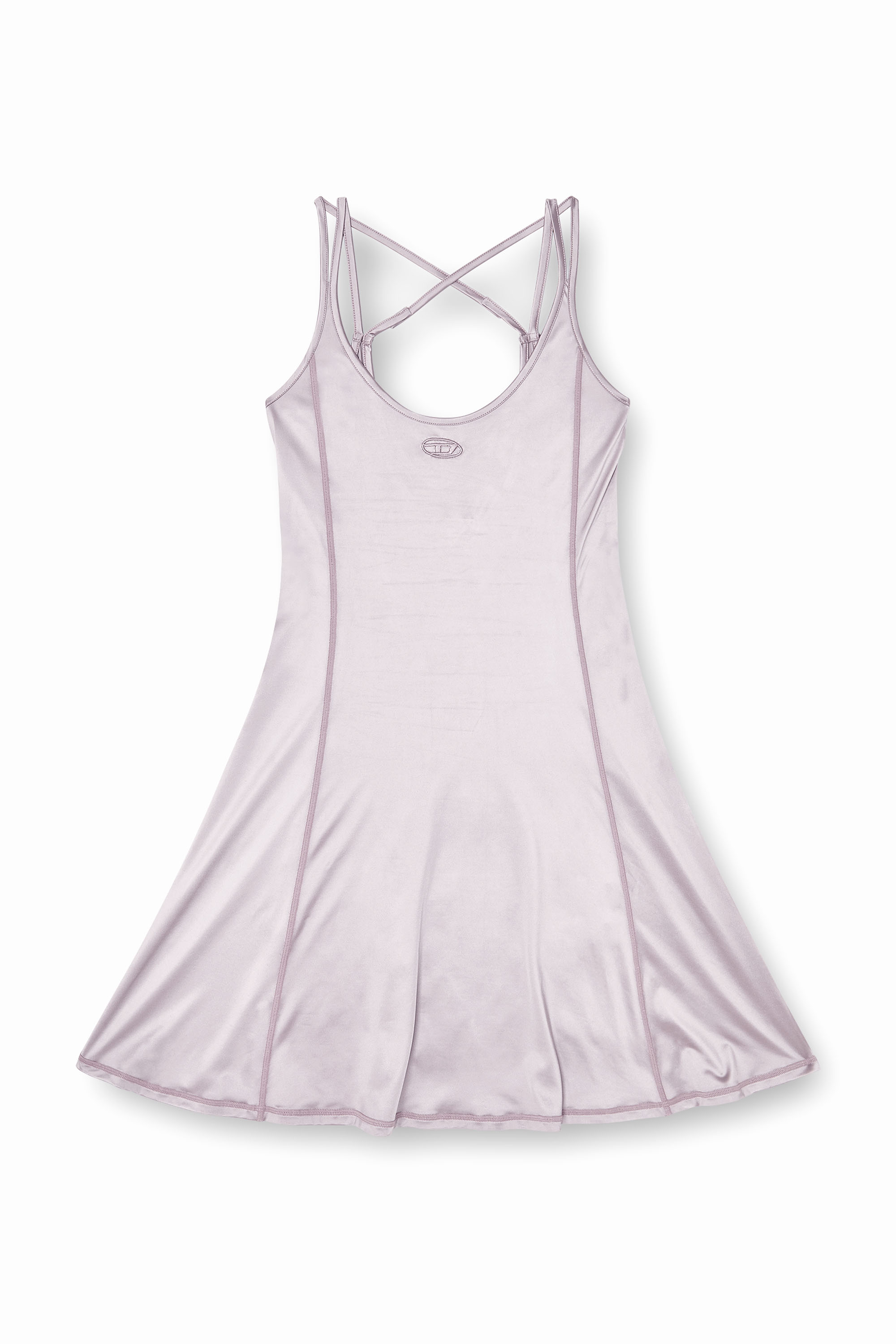 Diesel - D-IMMY, Woman's Fluid mini dress with double straps in Lilac - 2