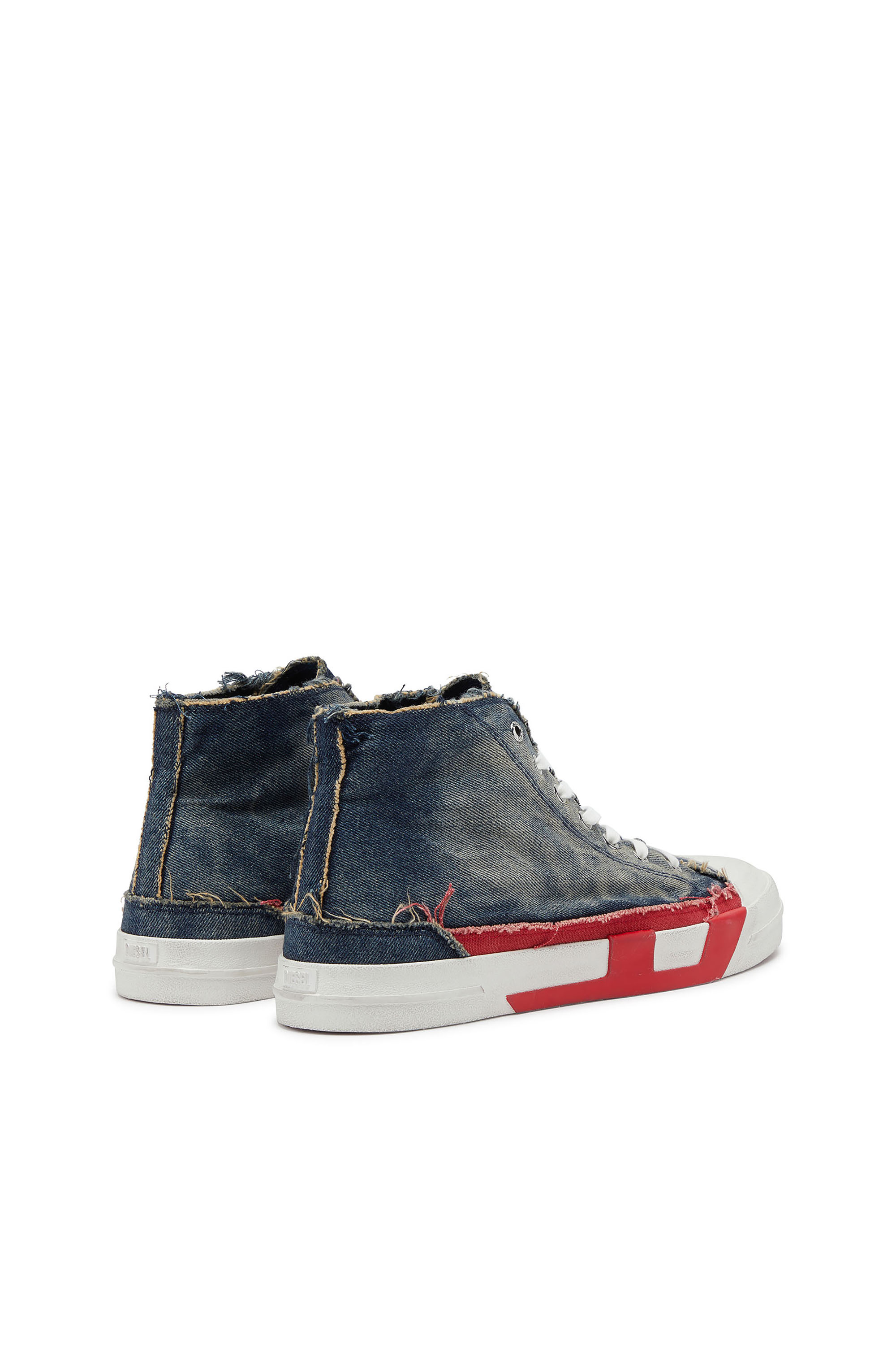 Diesel - S-D-VERSE MID II, S-D-Verse-Sneaker high-top in denim con logo D Uomo in Blu - 4