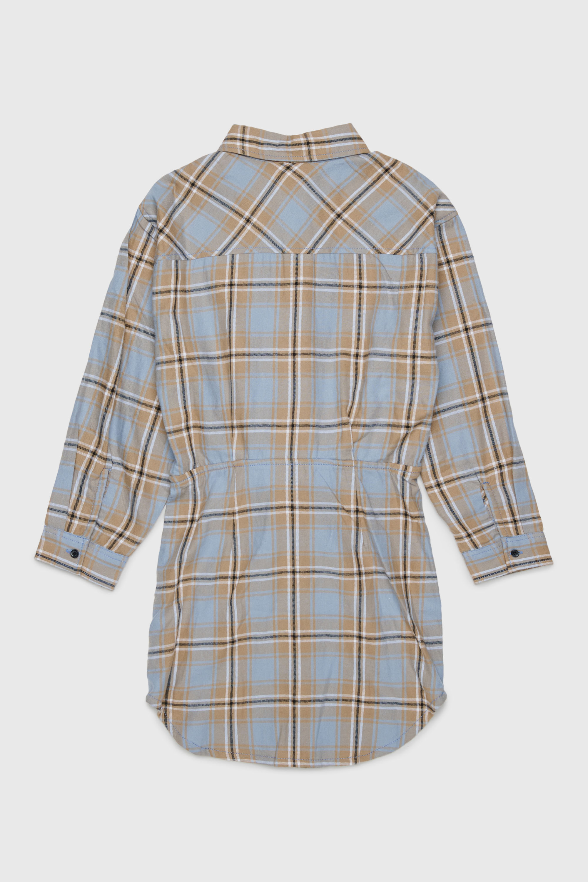 Diesel - DESUSANIS, Abito camicia in cotone a quadri con cintura annodata in vita Donna in Multicolor - 2