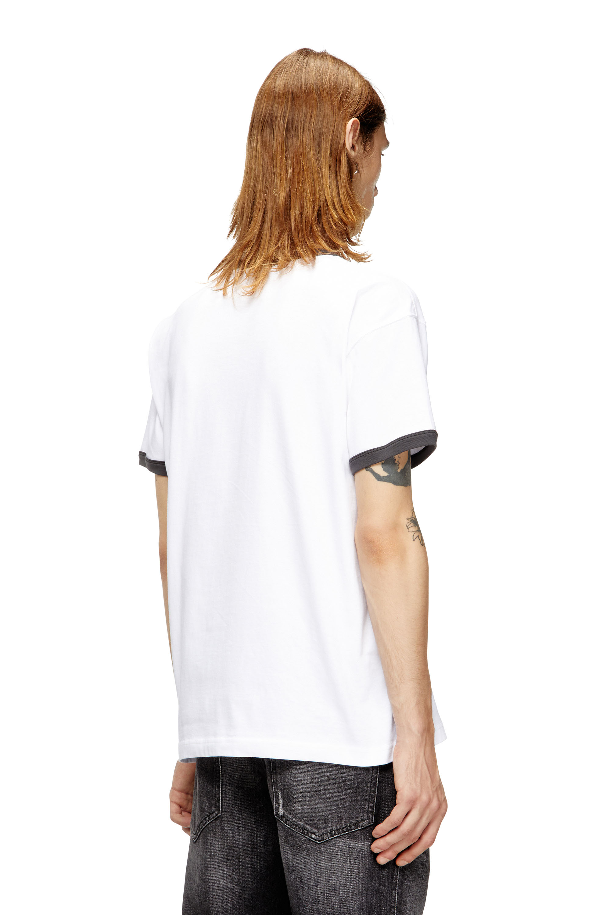 Diesel - T-NORM-CUFF, T-shirt in cotone con stampa digitale Uomo in Bianco - 4