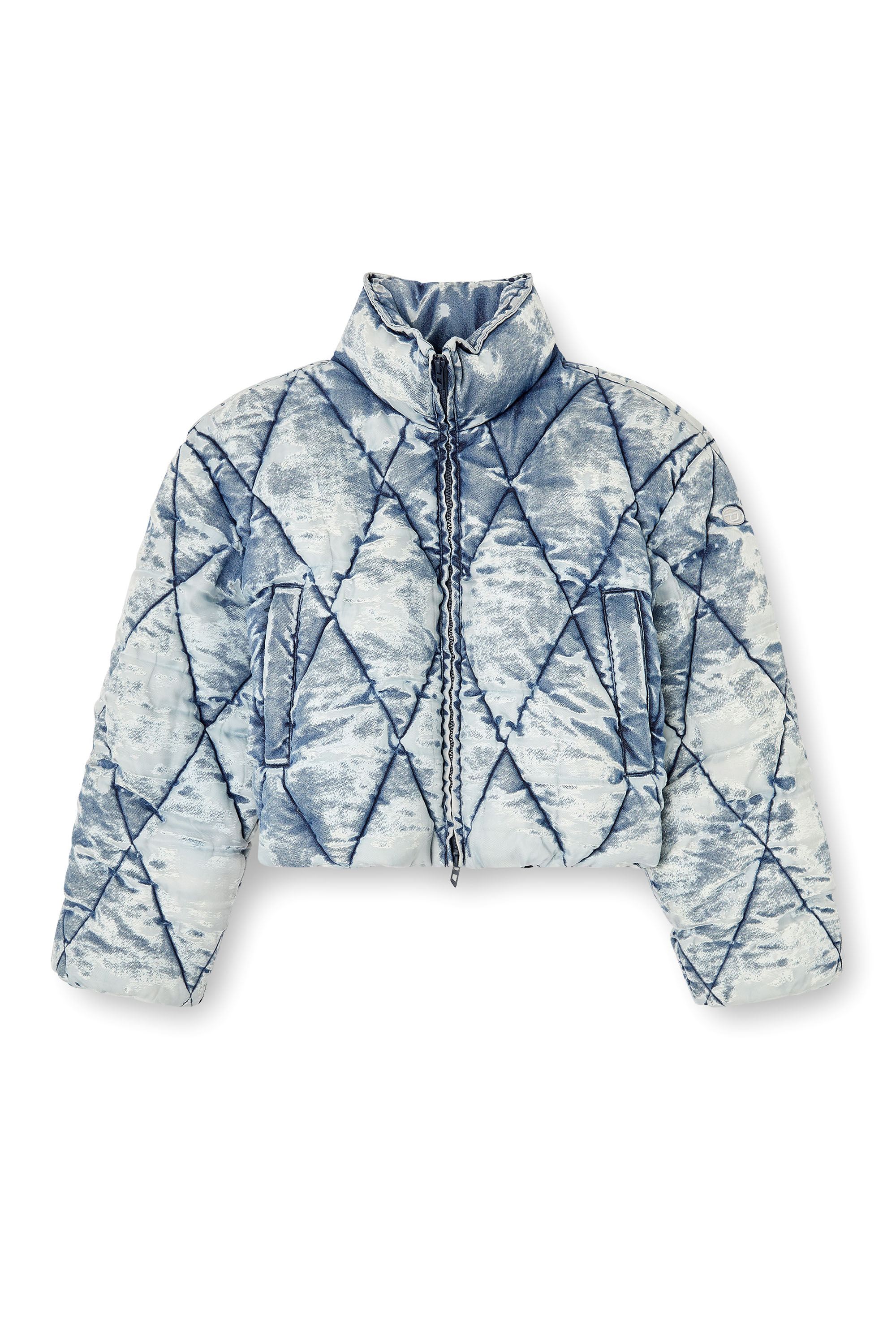Diesel - W-HISTEL, Piumino trapuntato a rombi effetto dévoré Donna in Blu - 3