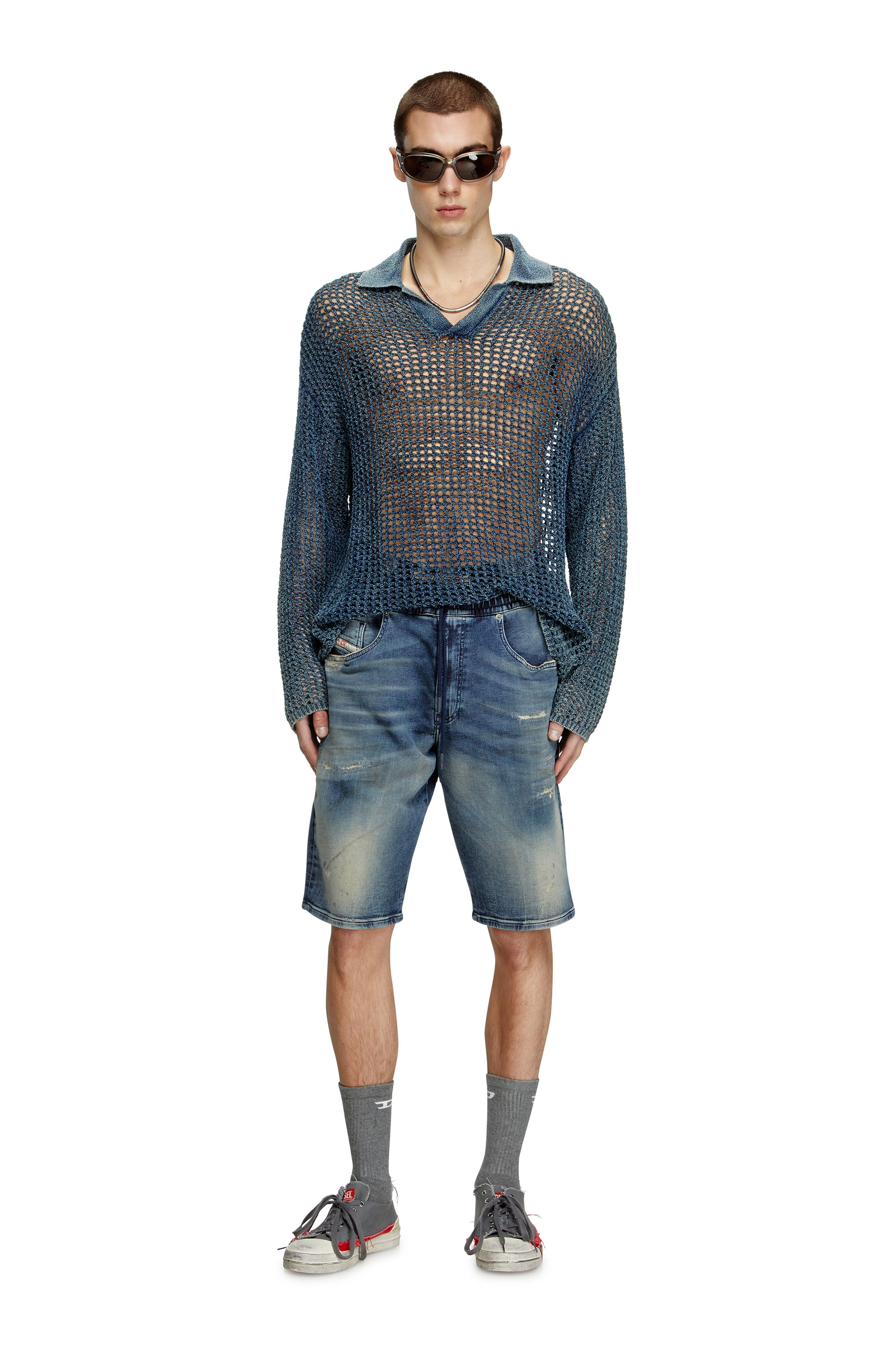 Diesel - 2033 D-KROOLEY-SHORT JOGG, Short chino in JoggJeans Uomo in Blu - 2