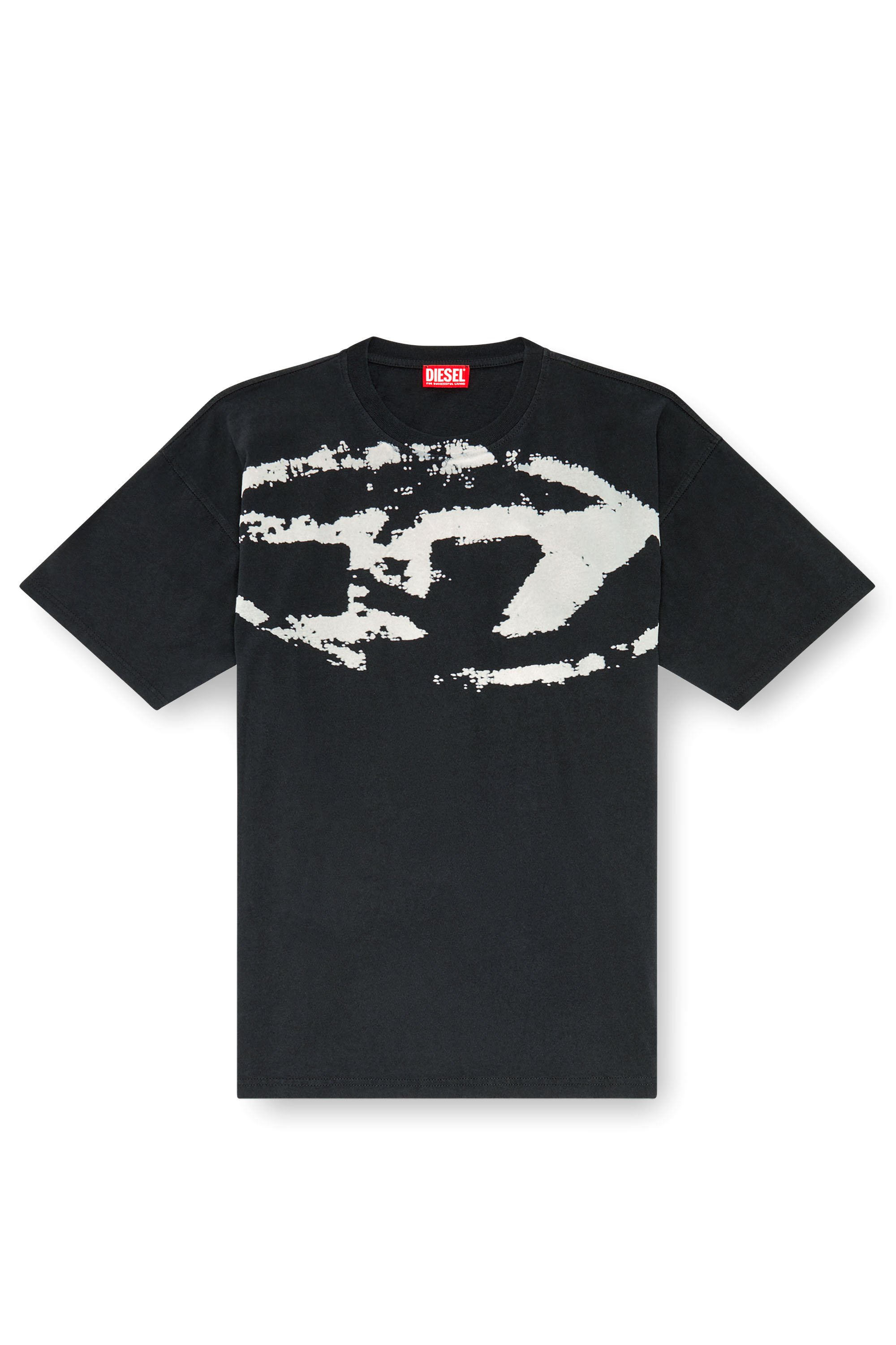 Diesel - T-BOXT-N14, Uomo T-shirt con stampa distressed floccata in Nero - Image 3