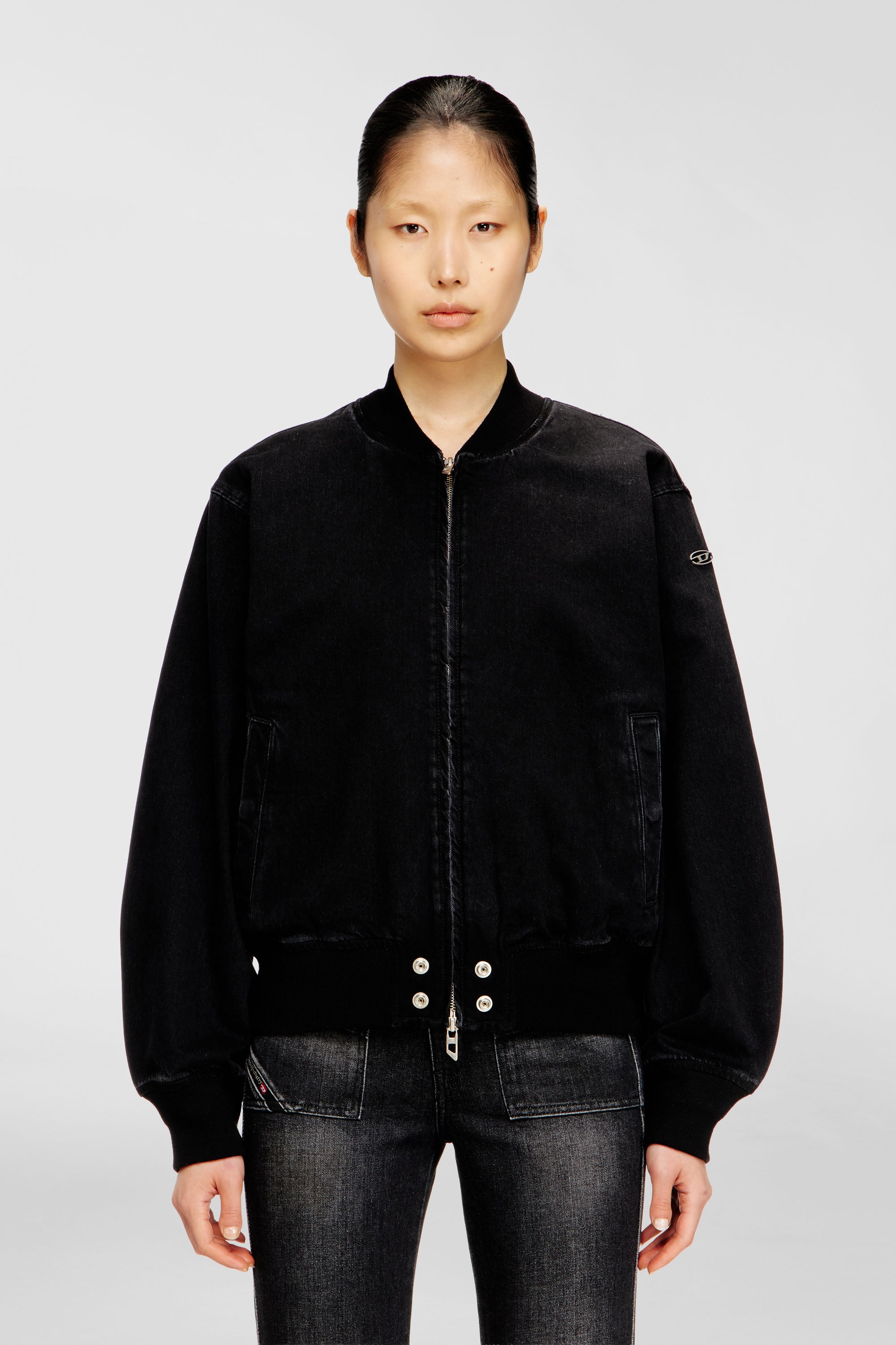 Diesel - D-GUZ, Giacca bomber in denim Unisex in Nero - 1