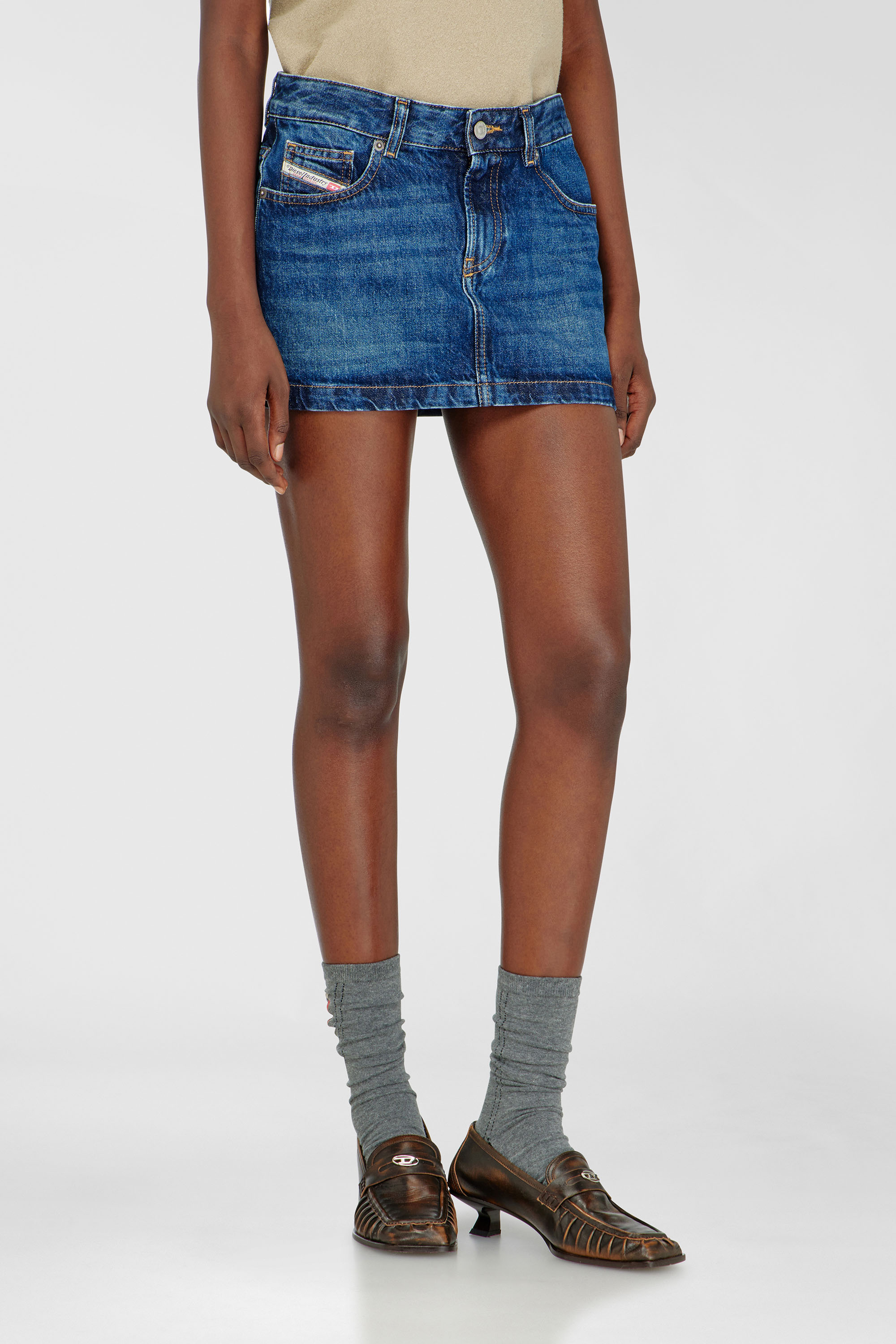 Diesel - DE-RON, Minigonna in denim Donna in Blu - 3