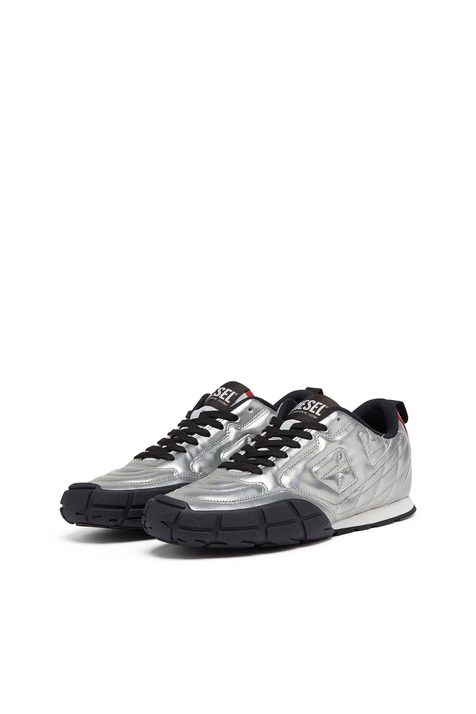 Diesel - S-PAGODHA LOW, S-Pagodha-Sneaker metallizzate trapuntate Uomo in Argento - 7