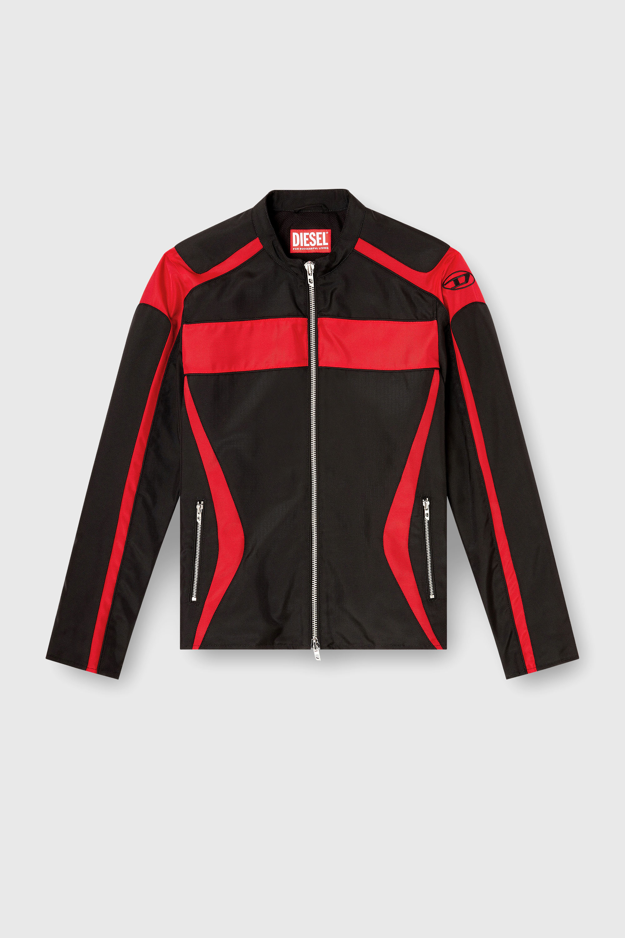 Diesel - J-ADAM-PDAI, Giacca biker color block in canvas Uomo in Multicolor - 2