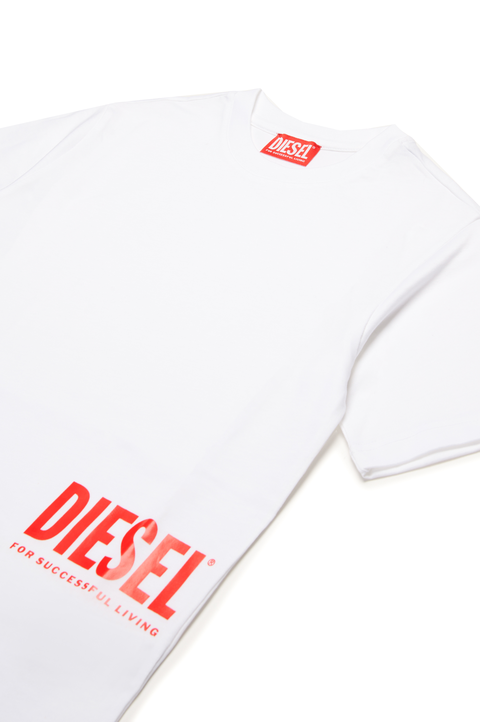 Diesel - MTFIND OVER, T-shirt con logo Biscotto Uomo in Bianco - 3