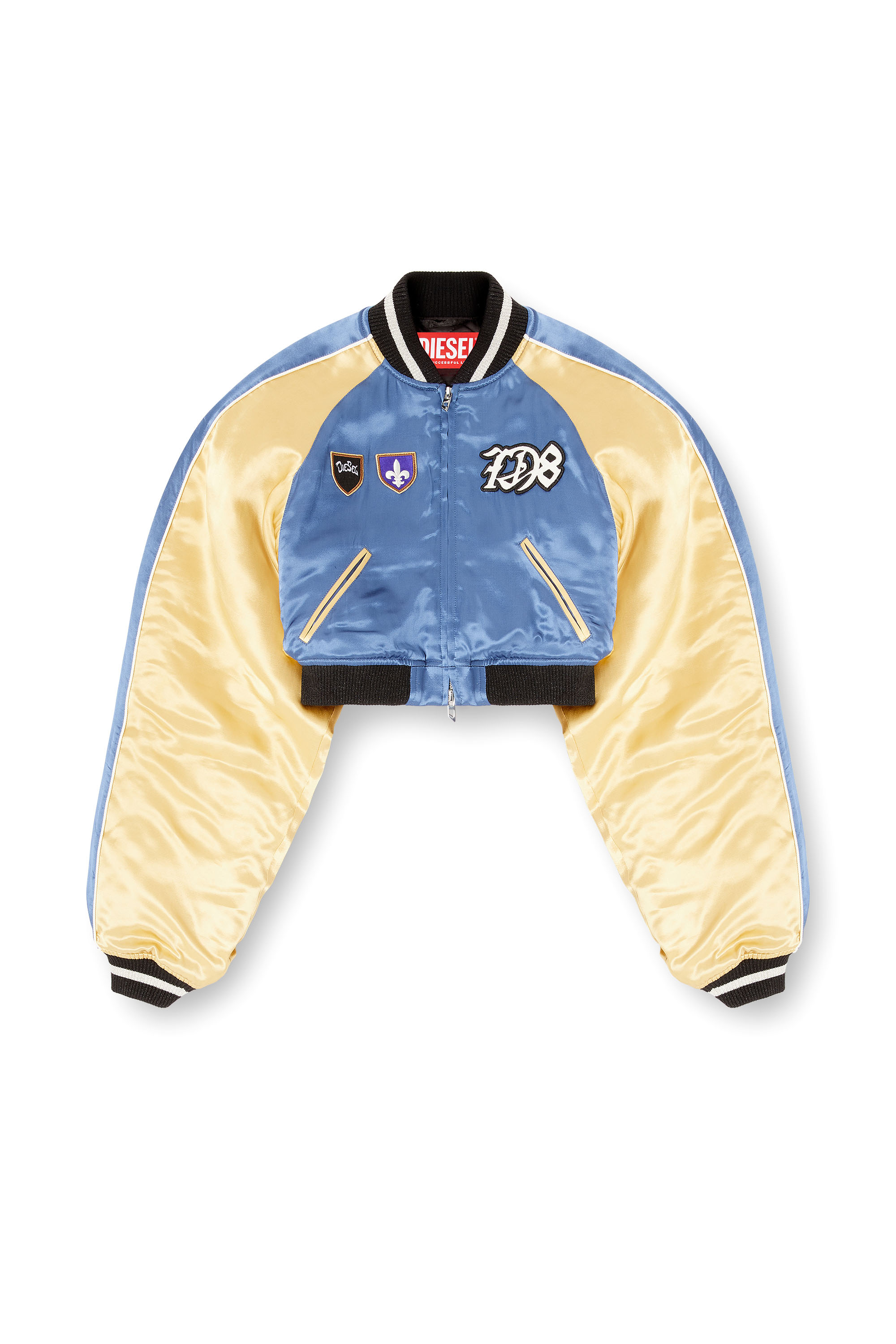 Diesel - G-OSPEL-CP, Giacca souvenir corta in raso Donna in Multicolor - 3