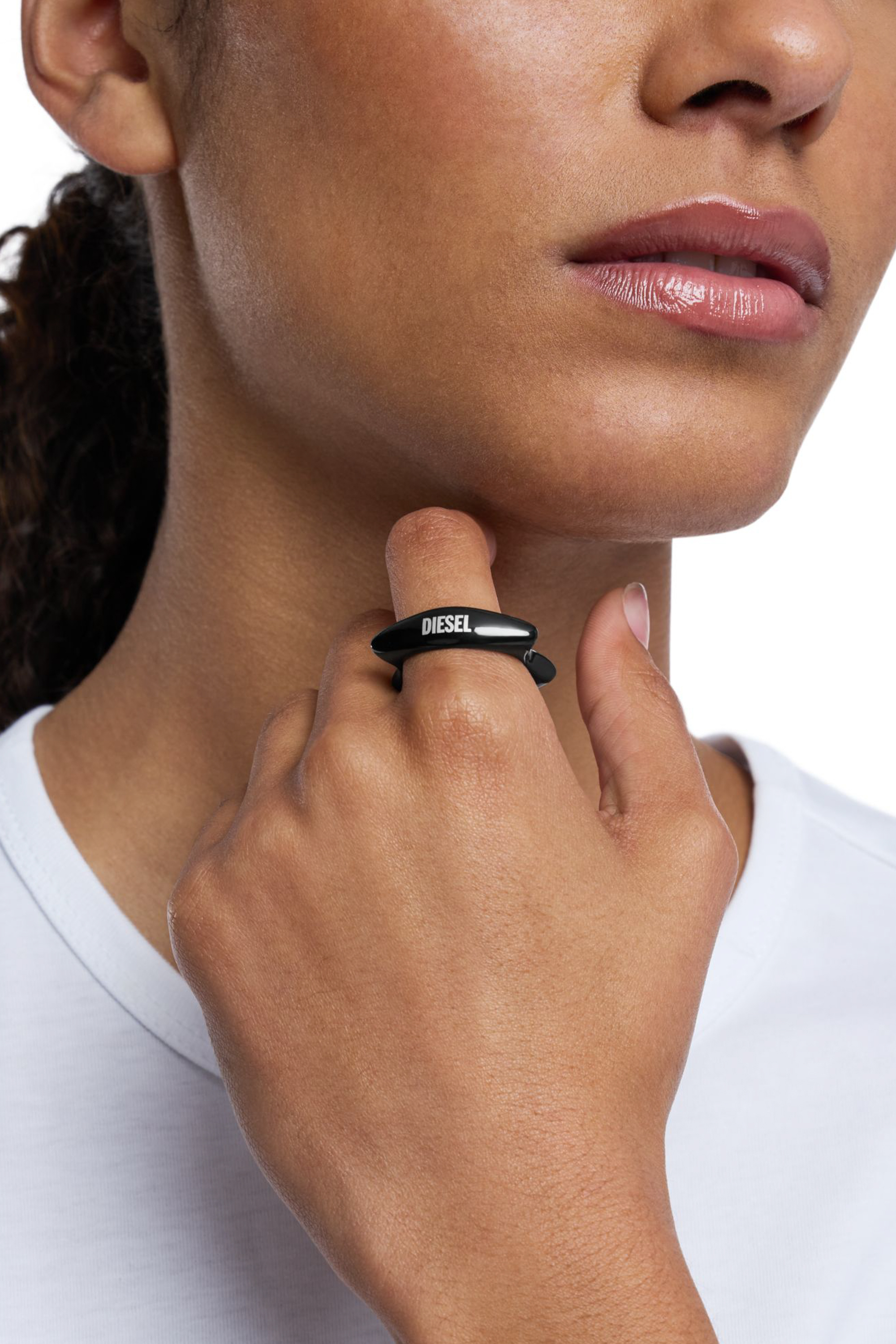 Diesel - DX1632001 JEWELLERY, Anello a fascia in acciaio nero Unisex in Nero - 3