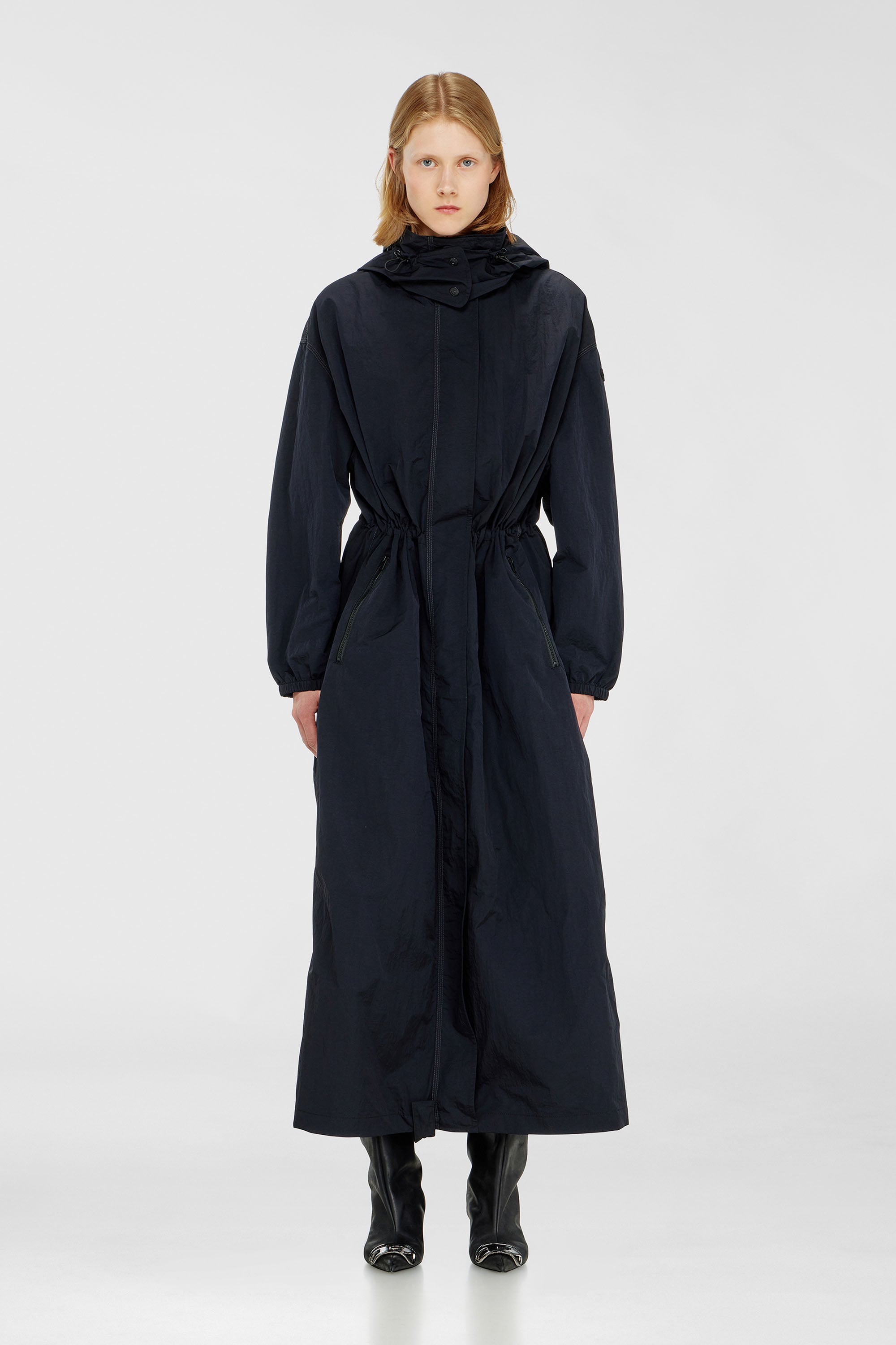 Diesel - G-ASTER-T1, Trench in nylon con cappuccio rimovibile Donna in Blu - 1