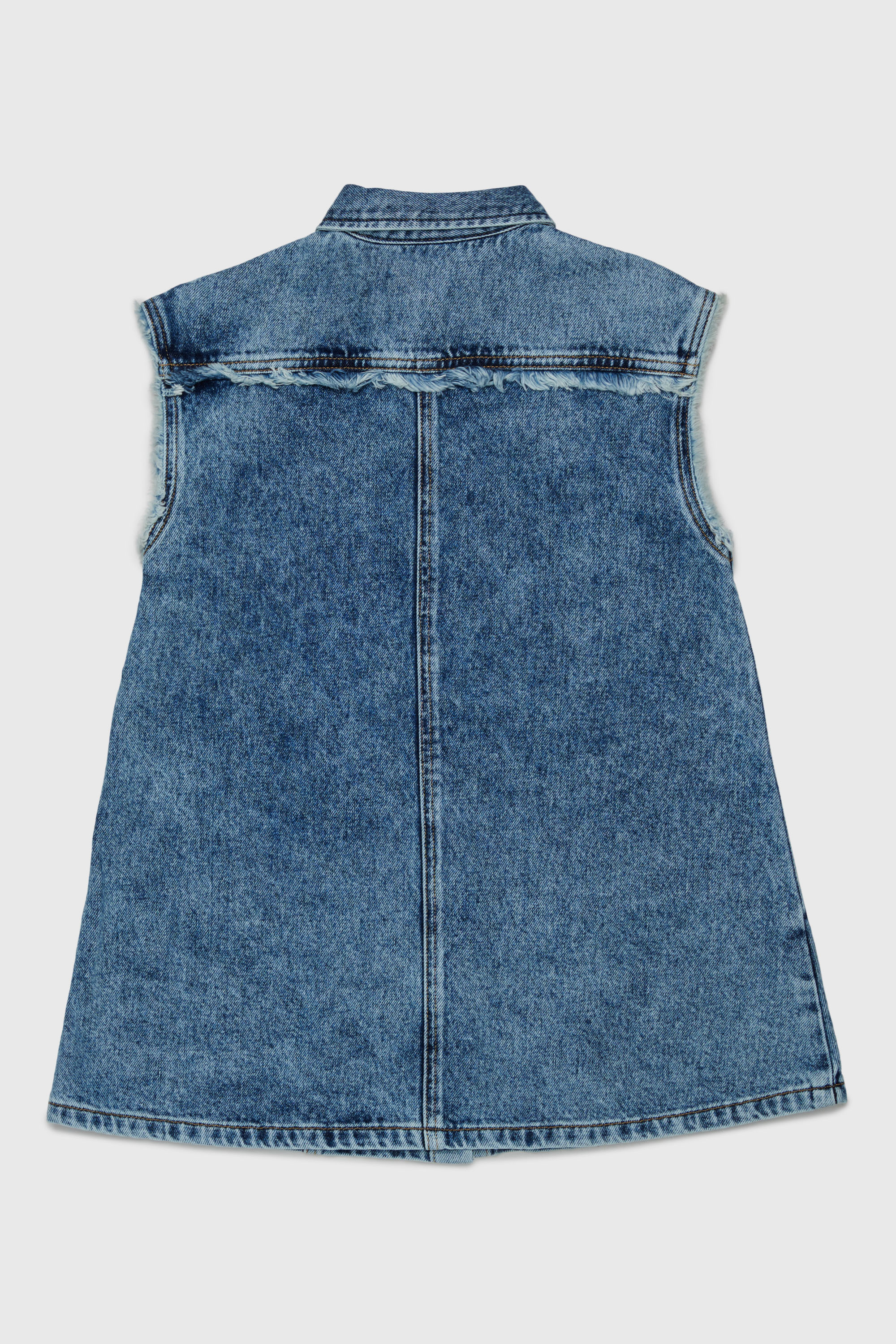 Diesel - DELKA, Abito senza maniche in denim effetto marmorizzato Donna in Blu - 2