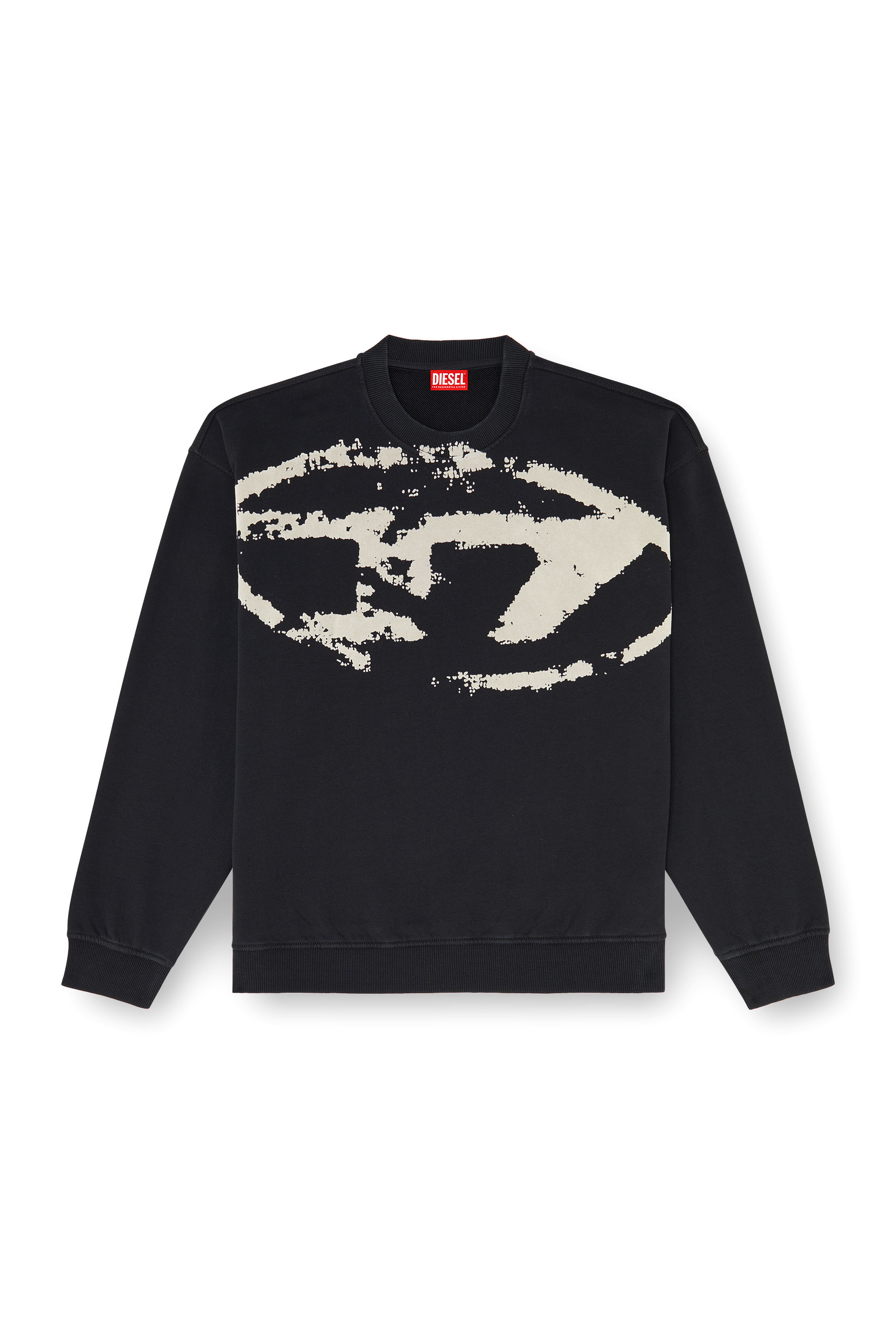 Diesel - S-BOXT-N5, Felpa in cotone con logo Oval D floccato Uomo in ToBeDefined - 3