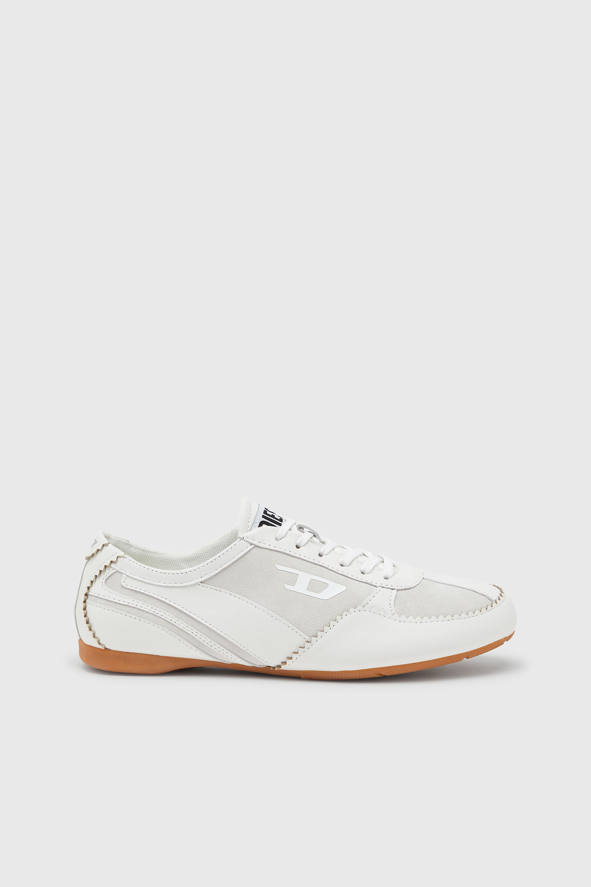 Diesel - D-MILE LOW W, D-Mile-Sneaker flat in pelle e suede Donna in Bianco - 1