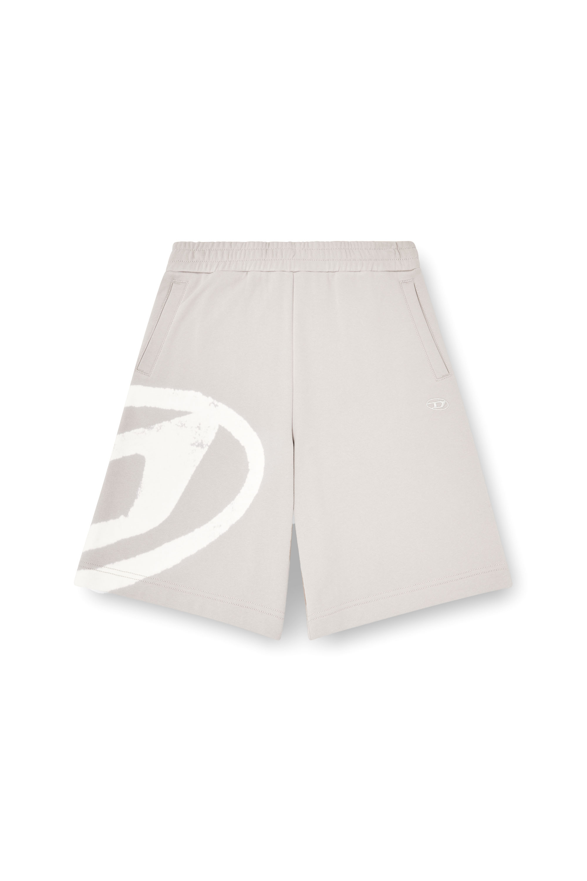 Diesel - P-CROW-BLEACH, Short in felpa con logo effetto bleach Uomo in Multicolor - 4