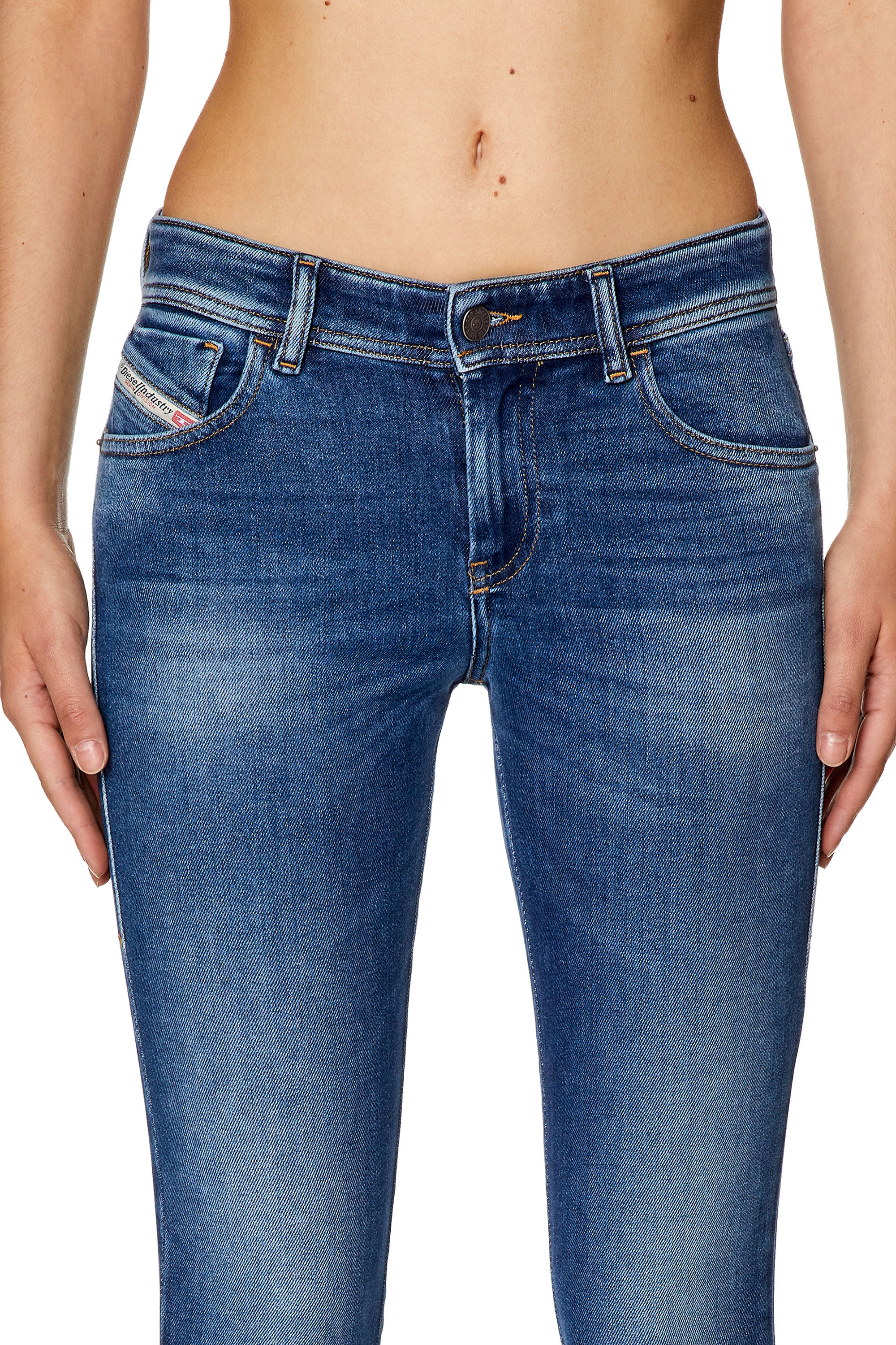 Diesel - Super skinny Jeans 2017 Slandy 09F86, Blu medio - Image 3