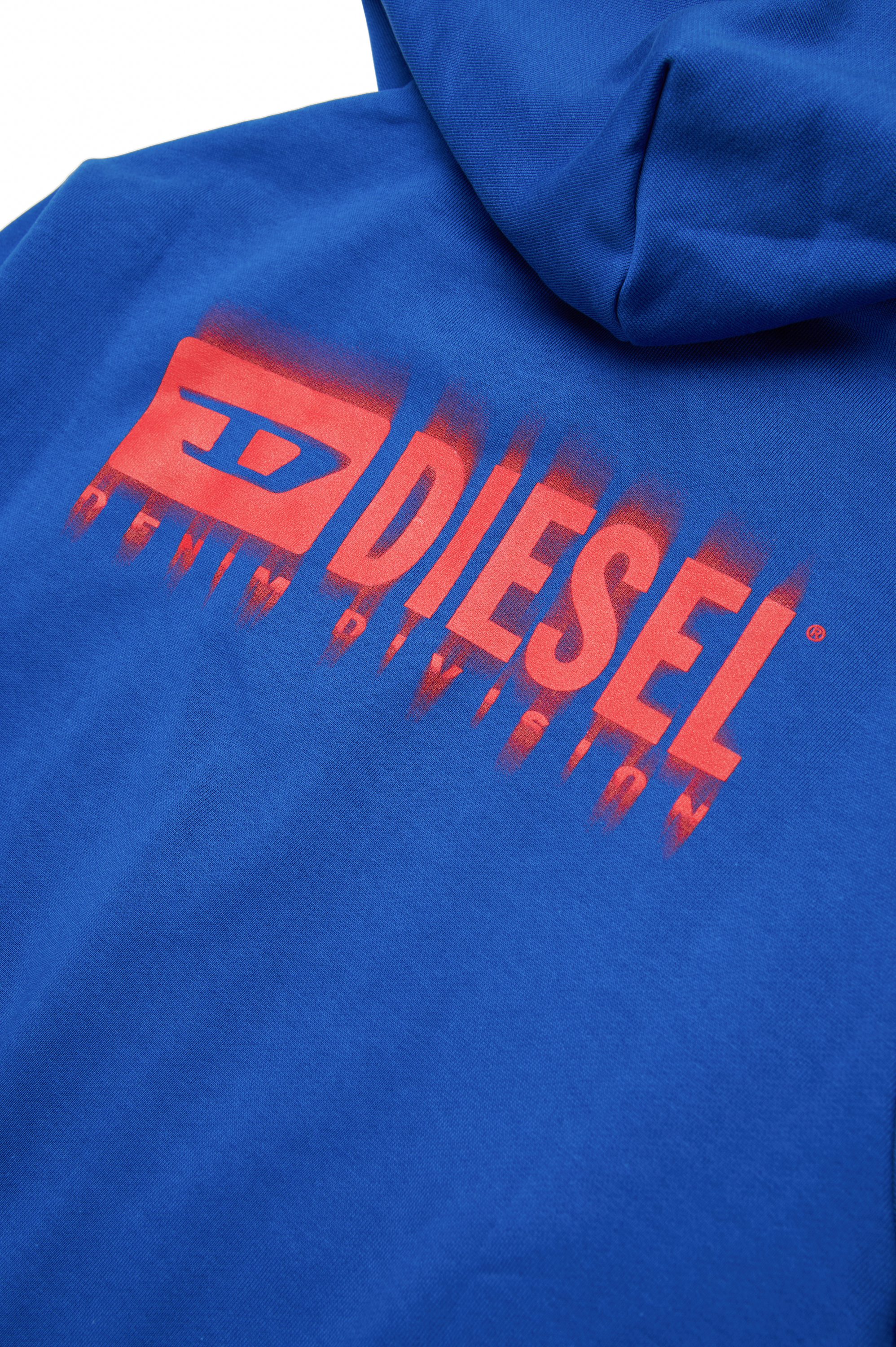 Diesel - SVOUGZIP OVER, Uomo Felpa con cappuccio, zip e logo sbavato in Blu - Image 4