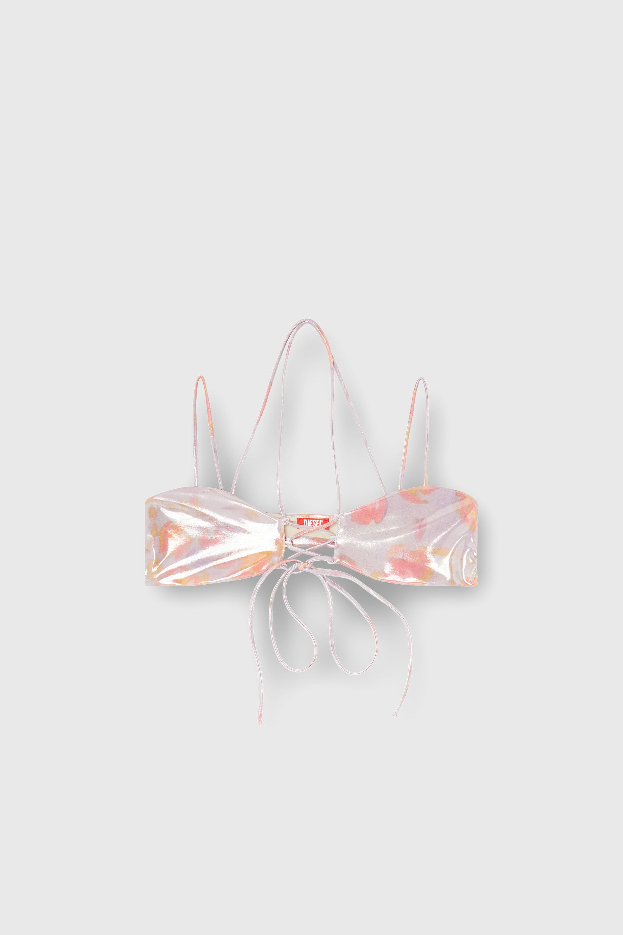 Diesel - NADINE-UTLT, Bikini con spalline metalliche e stampa floreale Donna in Viola - 2