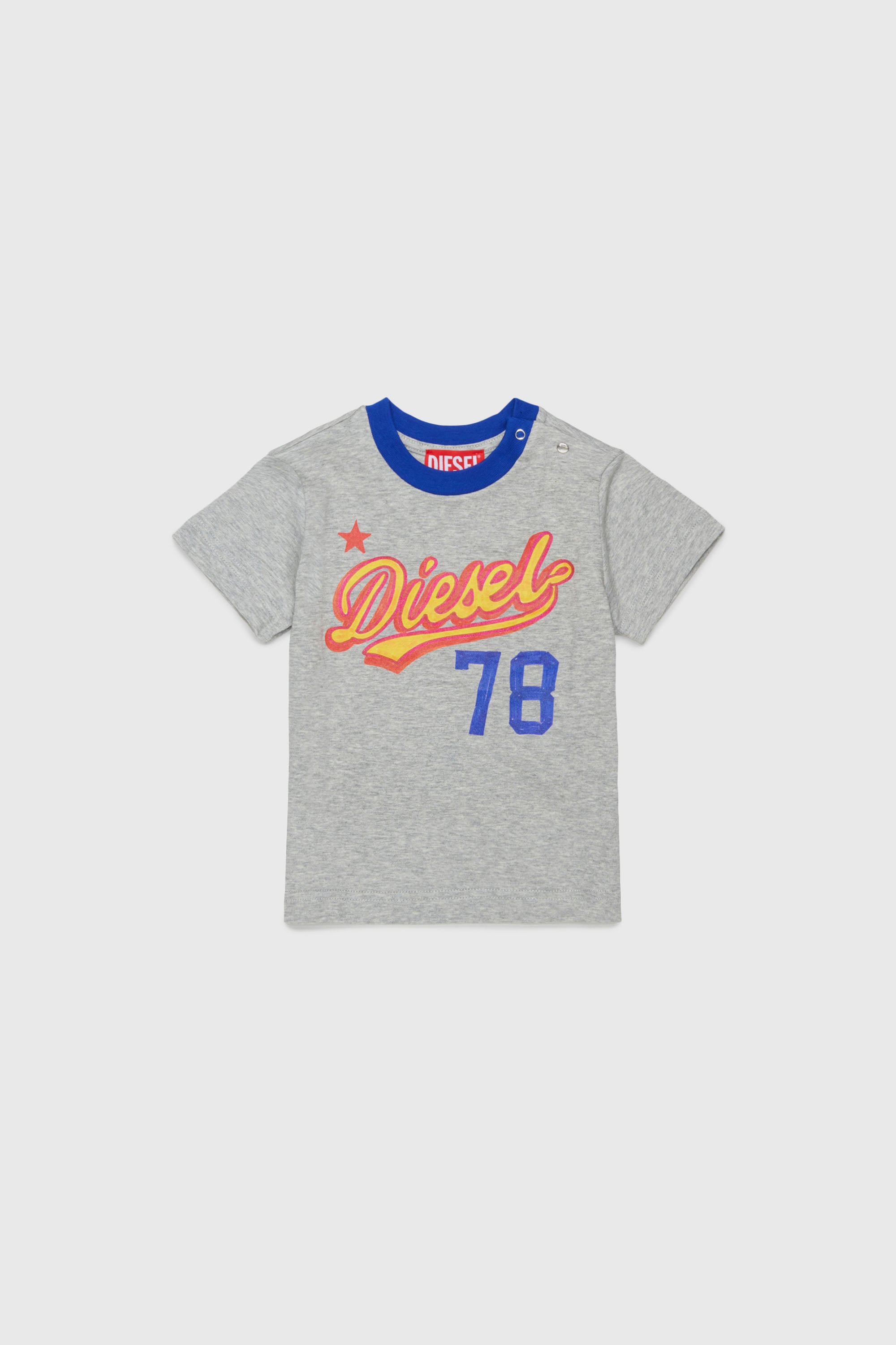 Diesel - TURSIB, T-shirt in cotone con stampa logo r&eacute;tro Uomo in Grigio - 1