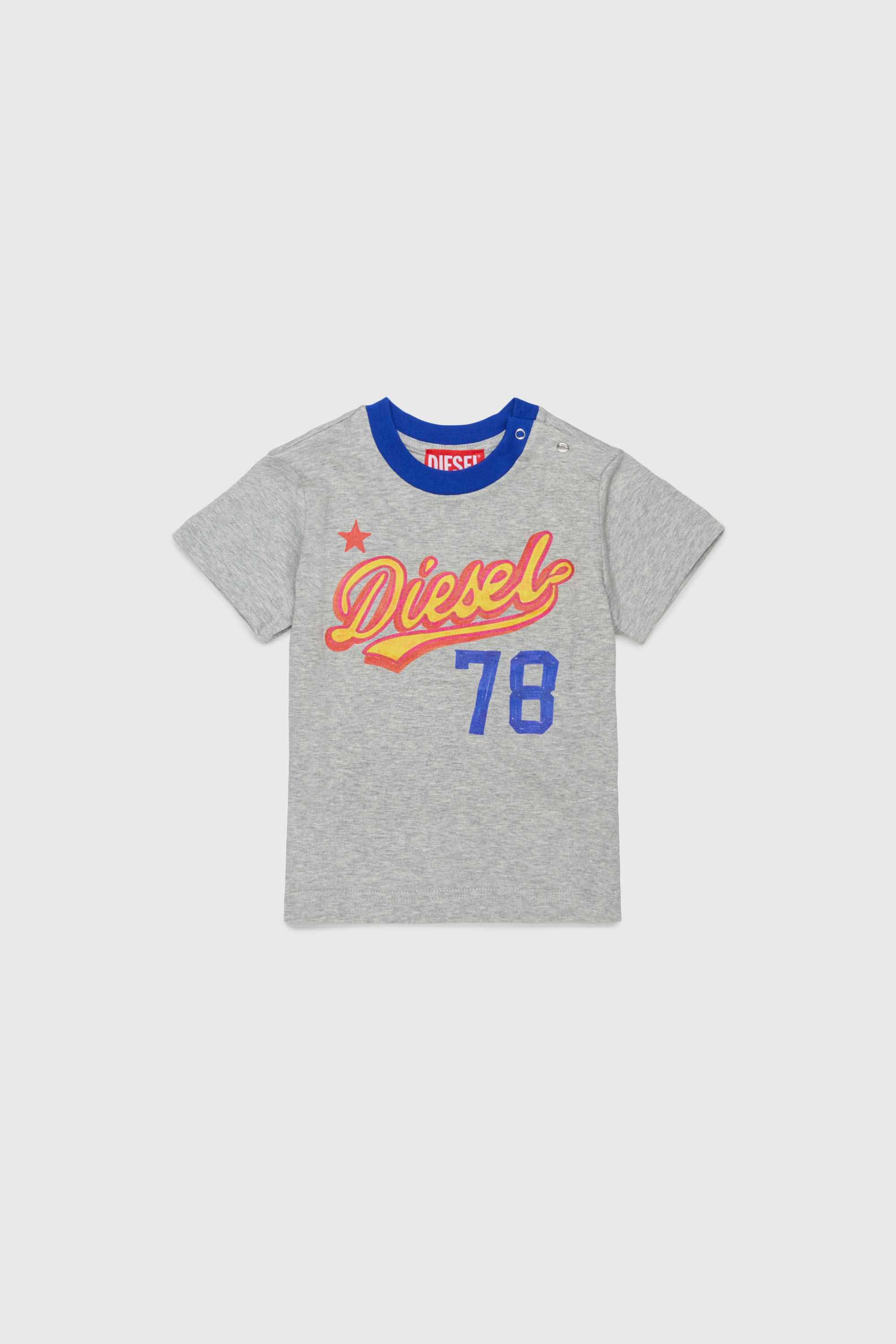 Diesel - TURSIB, T-shirt in cotone con stampa logo r&eacute;tro Uomo in Grigio - 1