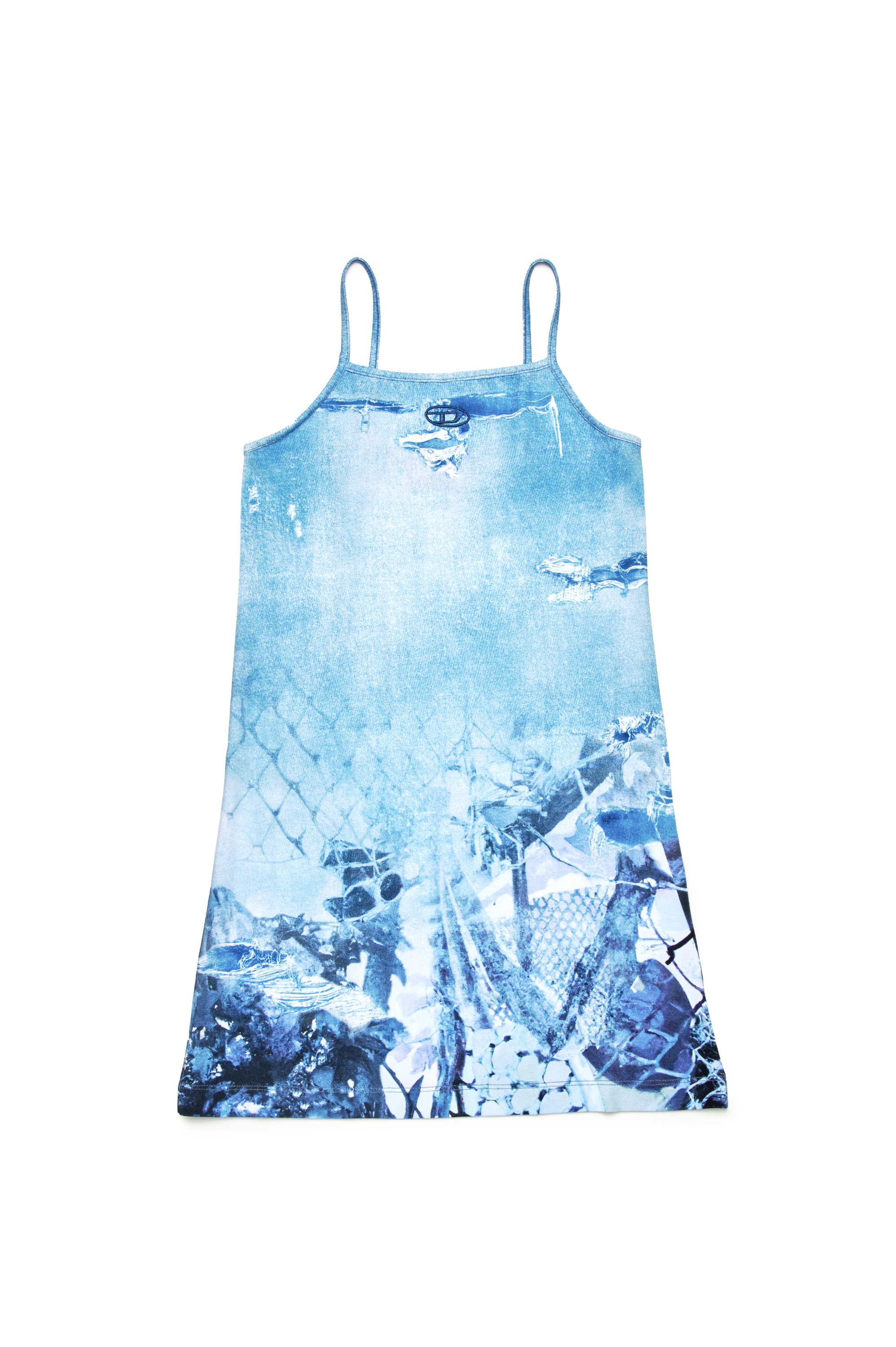 Diesel - DHOPPYN, Abito corto con stampa Camouflower Donna in Blu - 1
