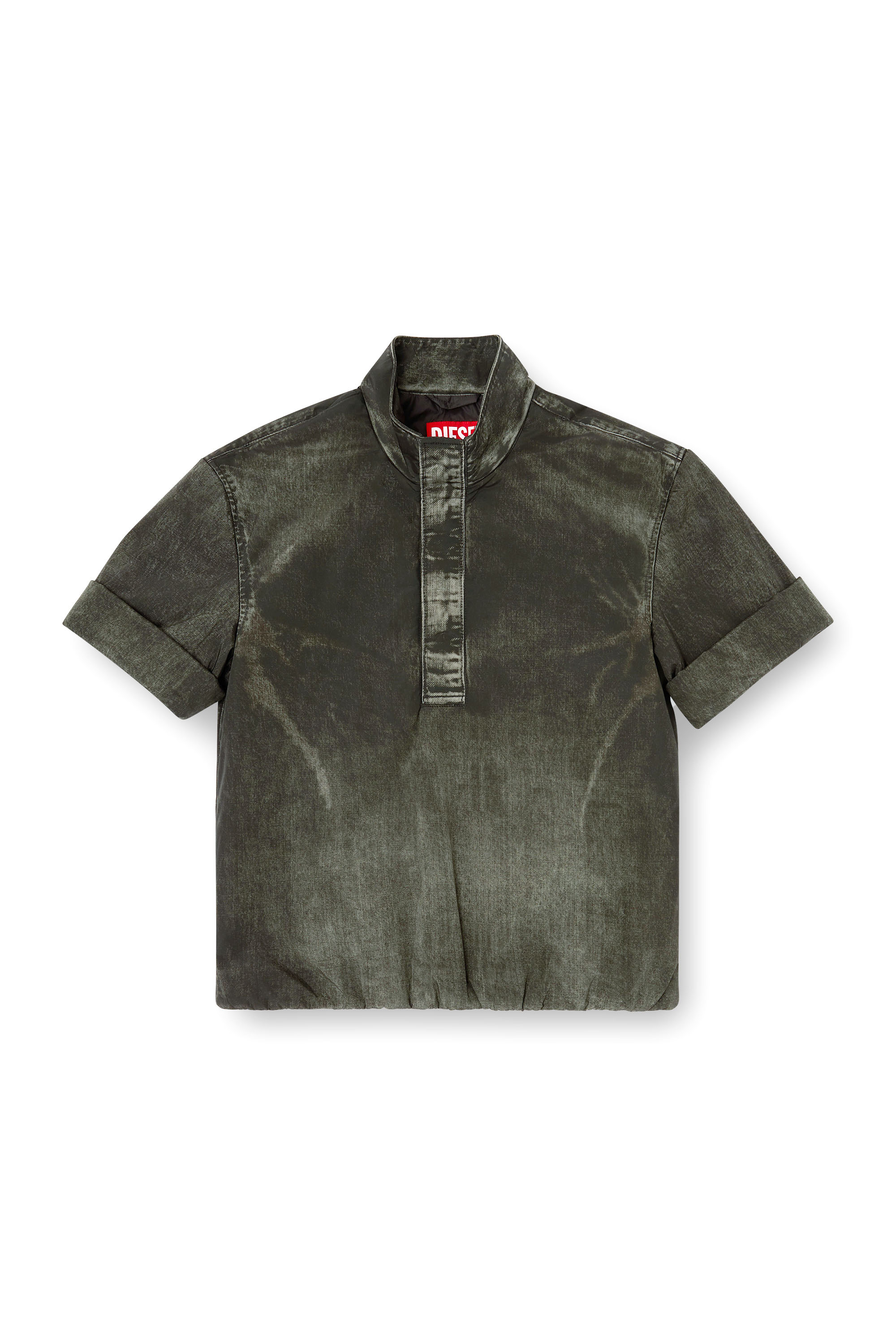 Diesel - J-VALOIS, Giacca a maniche corte con nylon effetto denim Uomo in Nero - 2