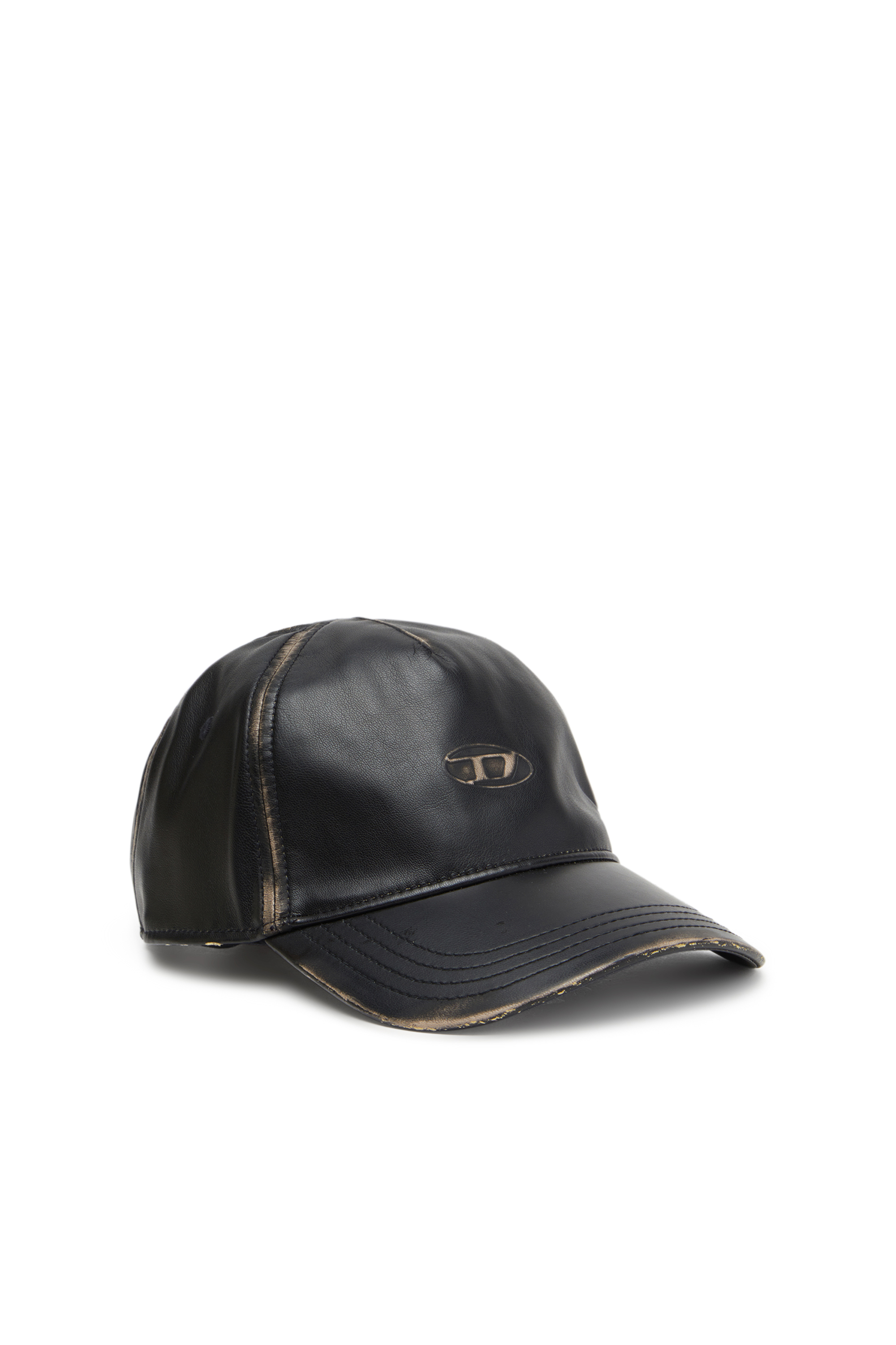Diesel - C-HEATHER, Cappello da baseball effetto pelle Uomo in Nero - 1