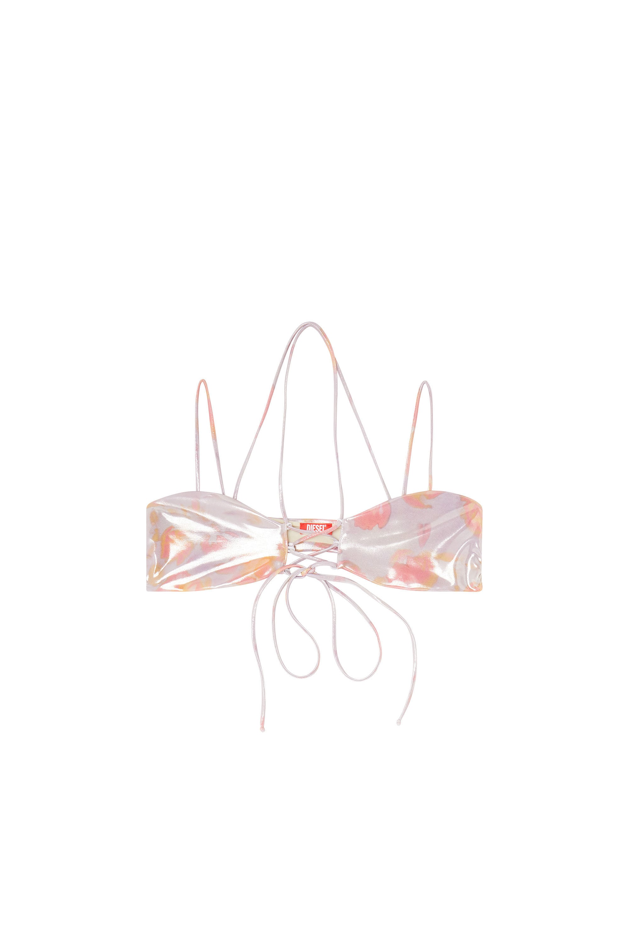 Diesel - NADINE-UTLT, Bikini con spalline metalliche e stampa floreale Donna in Viola - 3