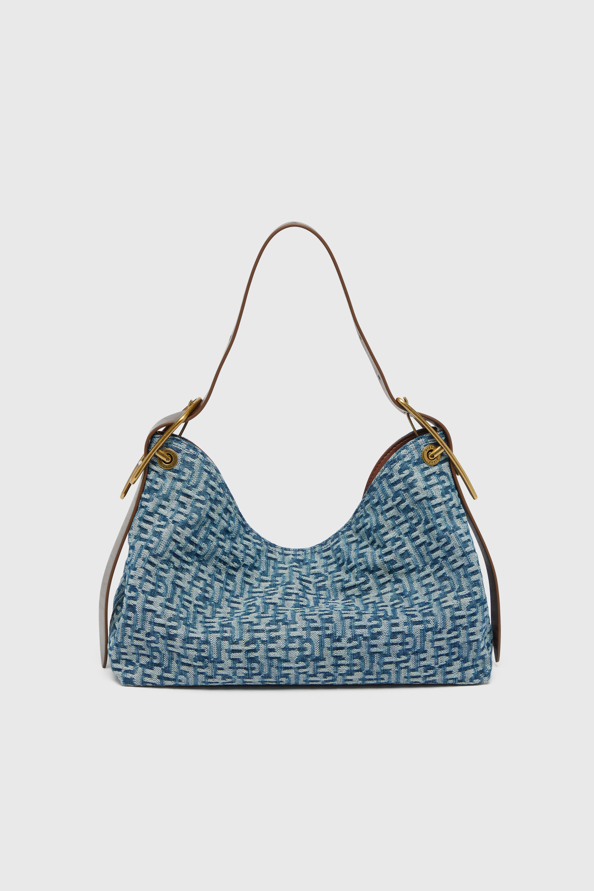 Diesel - D-LINE HOBO S, Woman's D-Line-Shoulder bag in monogram denim in Blue - 3